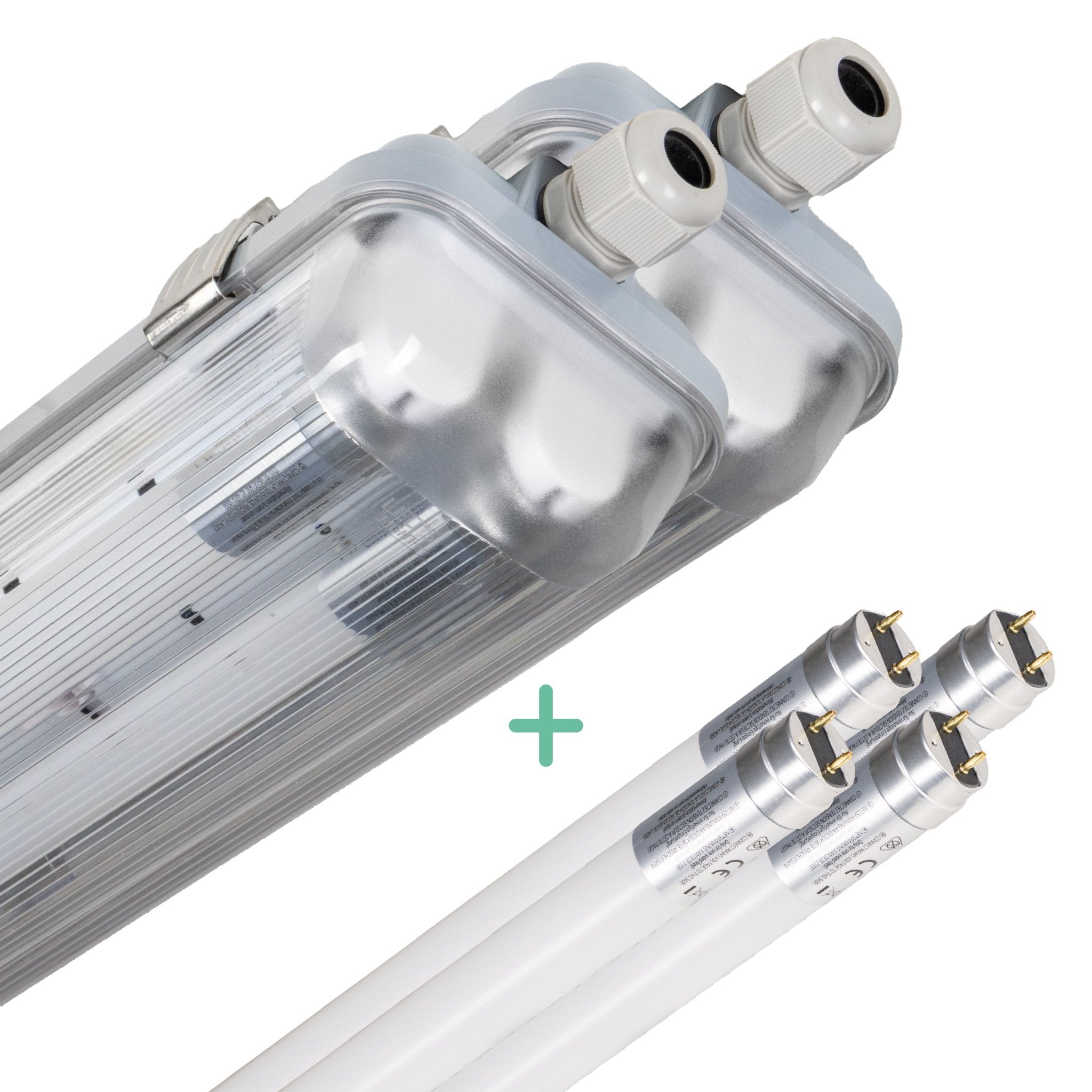 2 PACK -LED's Light Dubbele LED TL lamp 60 cm - compleet met LED buizen - Binnen en buiten - 2200 lm - 2x6W - 4000K - 185lm/w - Energielabel B LED.nl