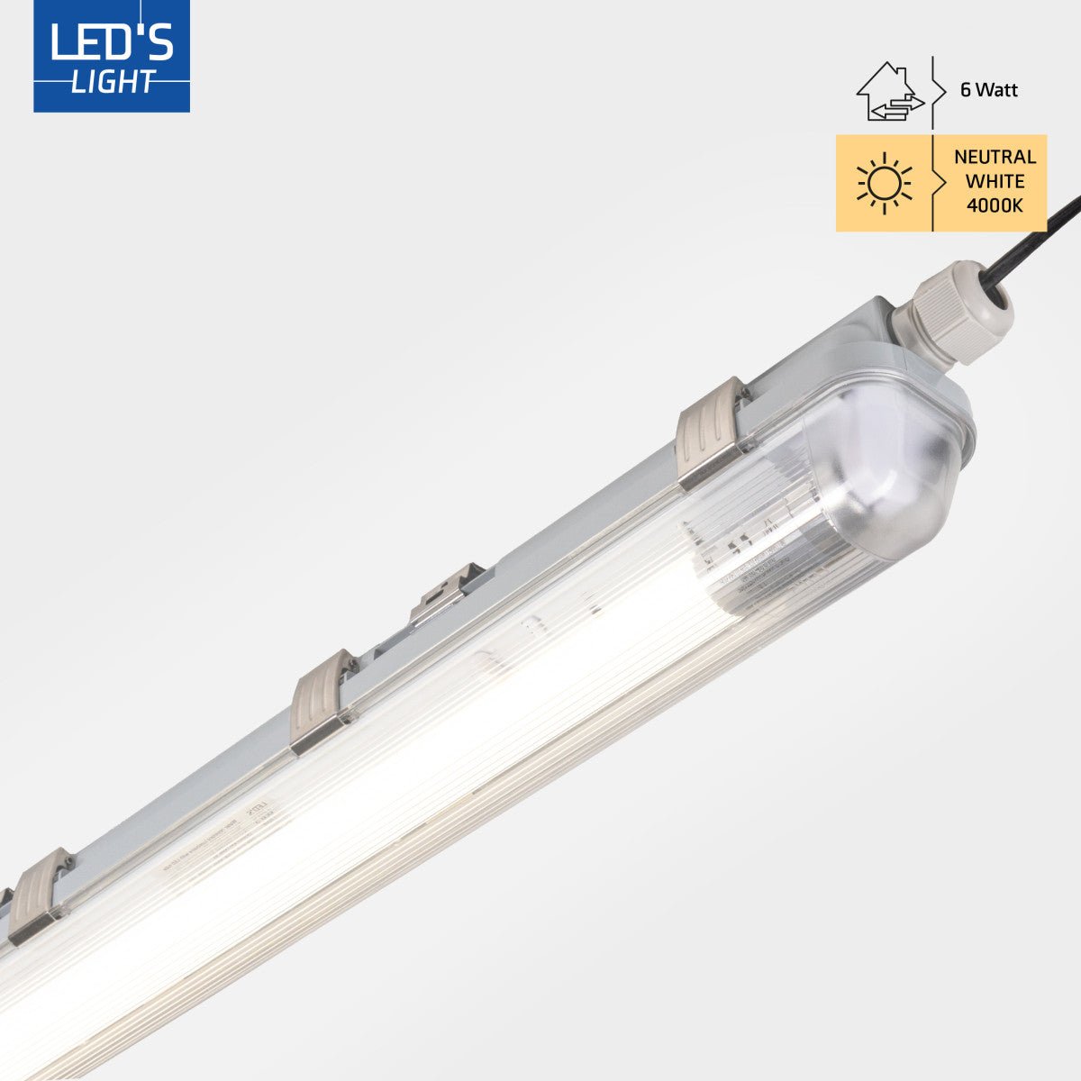 LED's Light Complete LED TL lamp met LED buis 60 cm - Binnen en buiten - 1100 lm - 1x6W - 185lm/w - Energielabel B TL verlichting LED.nl