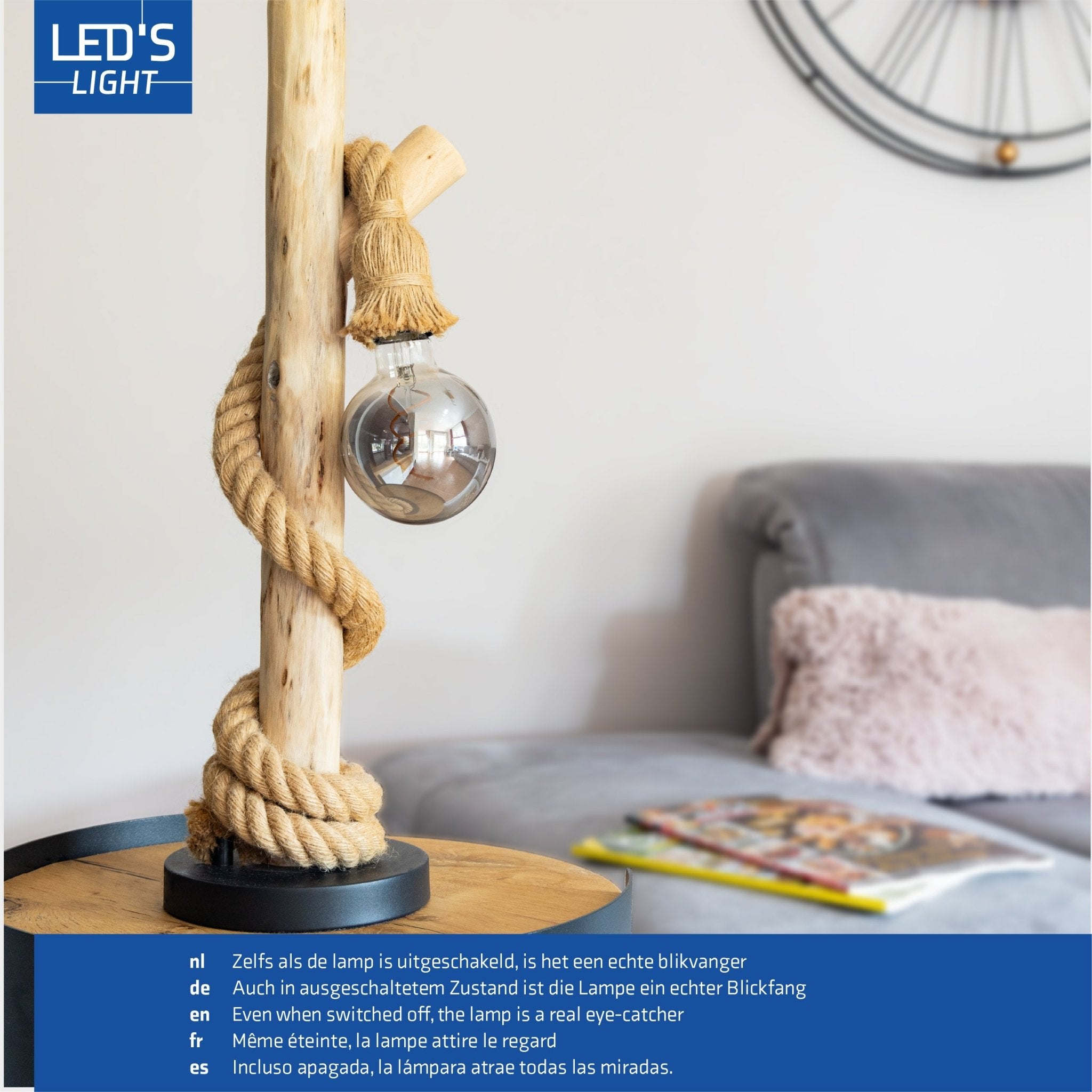 LED Lamp Smokey E27 - Edison Vintage - Dimbaar licht - Bol G95 Dimbare filament lampen LED.nl