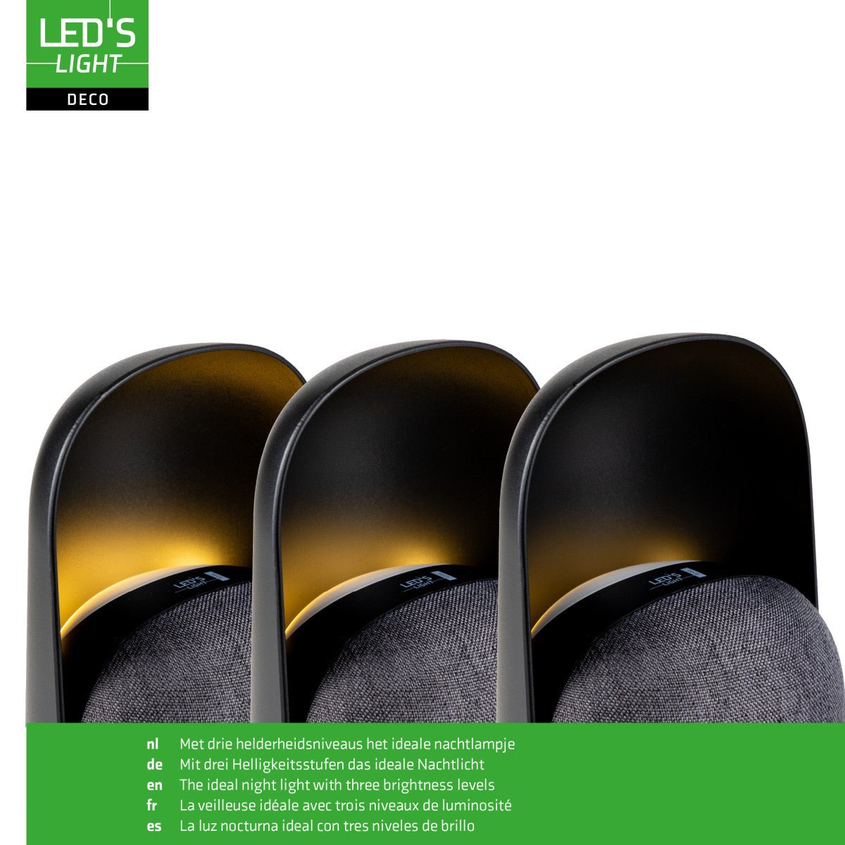 LED-nachtlamp met Bluetooth-luidspreker – Oplaadbaar – 1200 mAh – IP20 – Zwart Nachtlampjes LED.nl