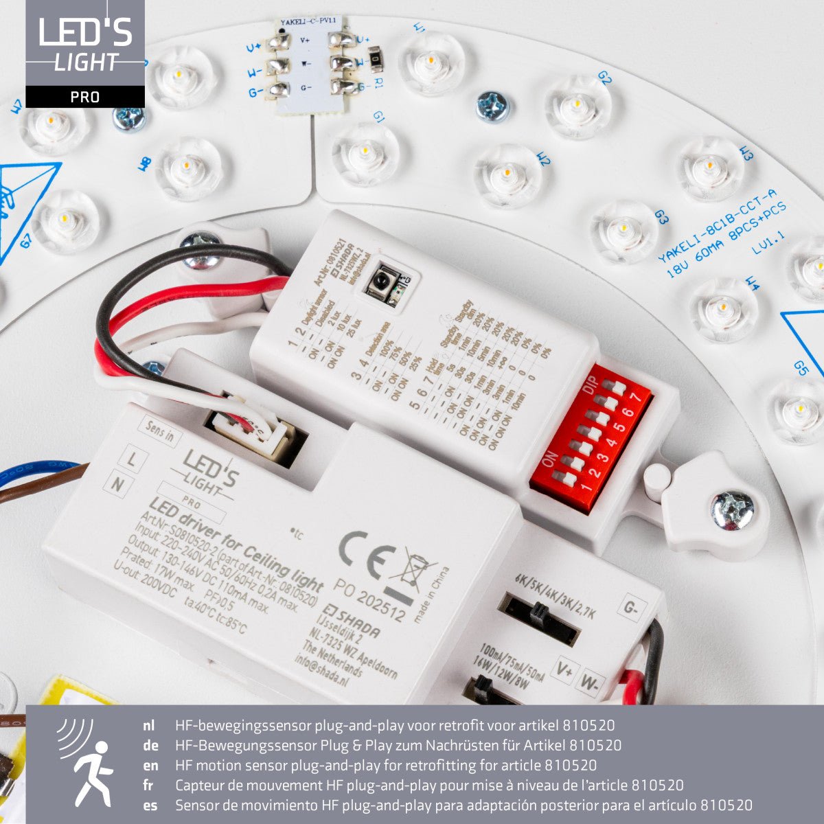LED's Light Pro Plug & play-sensor voor LED-plafondlamp 0810520 Sensoren LED.nl