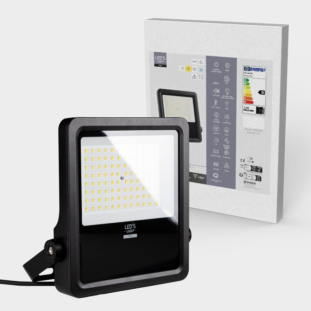 LED's Light Pro Premium Floodlight 12750lm - CCT schakelbaar - Powerselect - 6 lichtstanden - Water en roestbestendig - 100W Schijnwerpers LED.nl