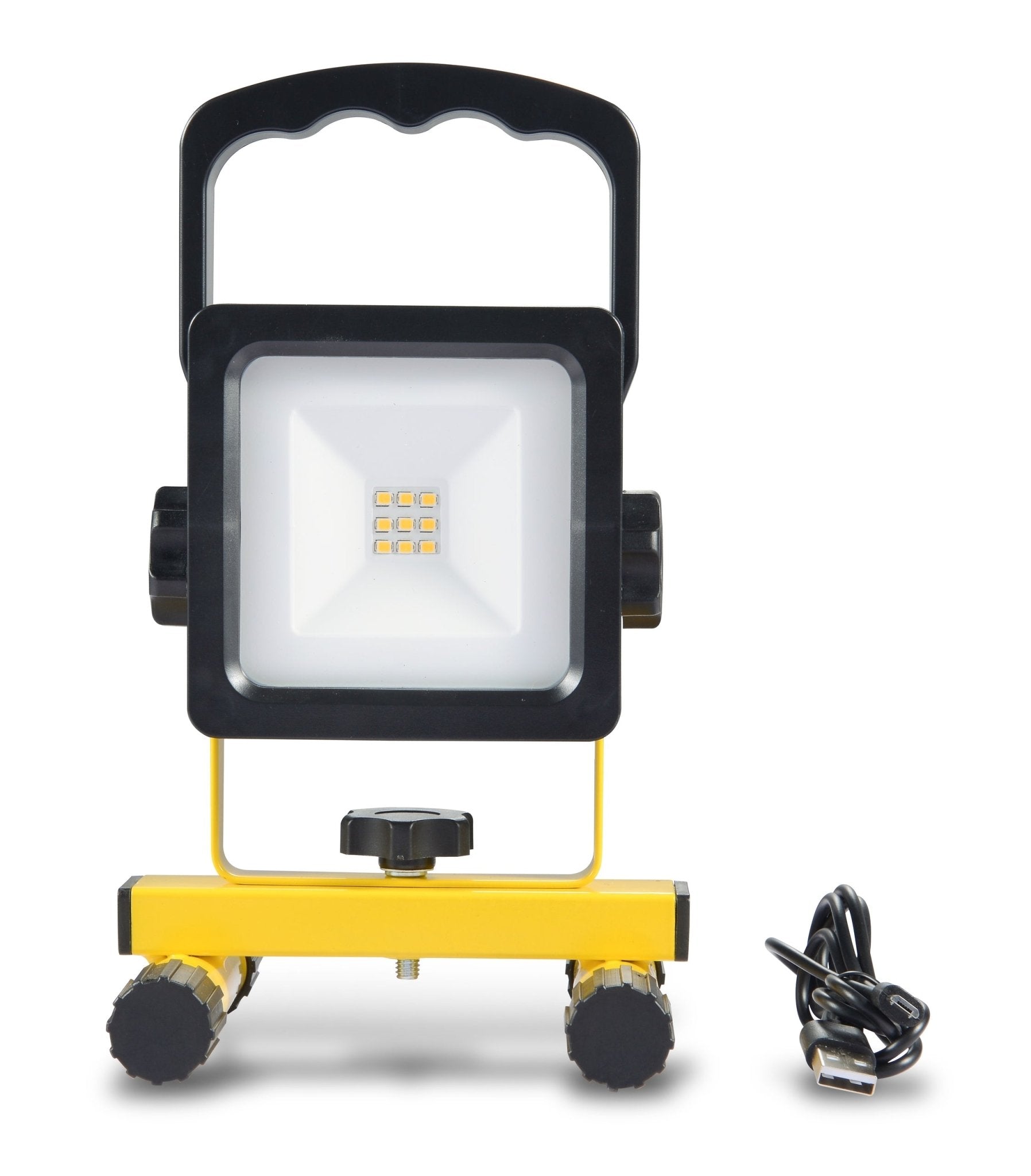 LED's Work draadloze LED Werklamp op accu 700lm - Oplaadbaar en kantelbaar - Zwart geel Werklampen LED.nl