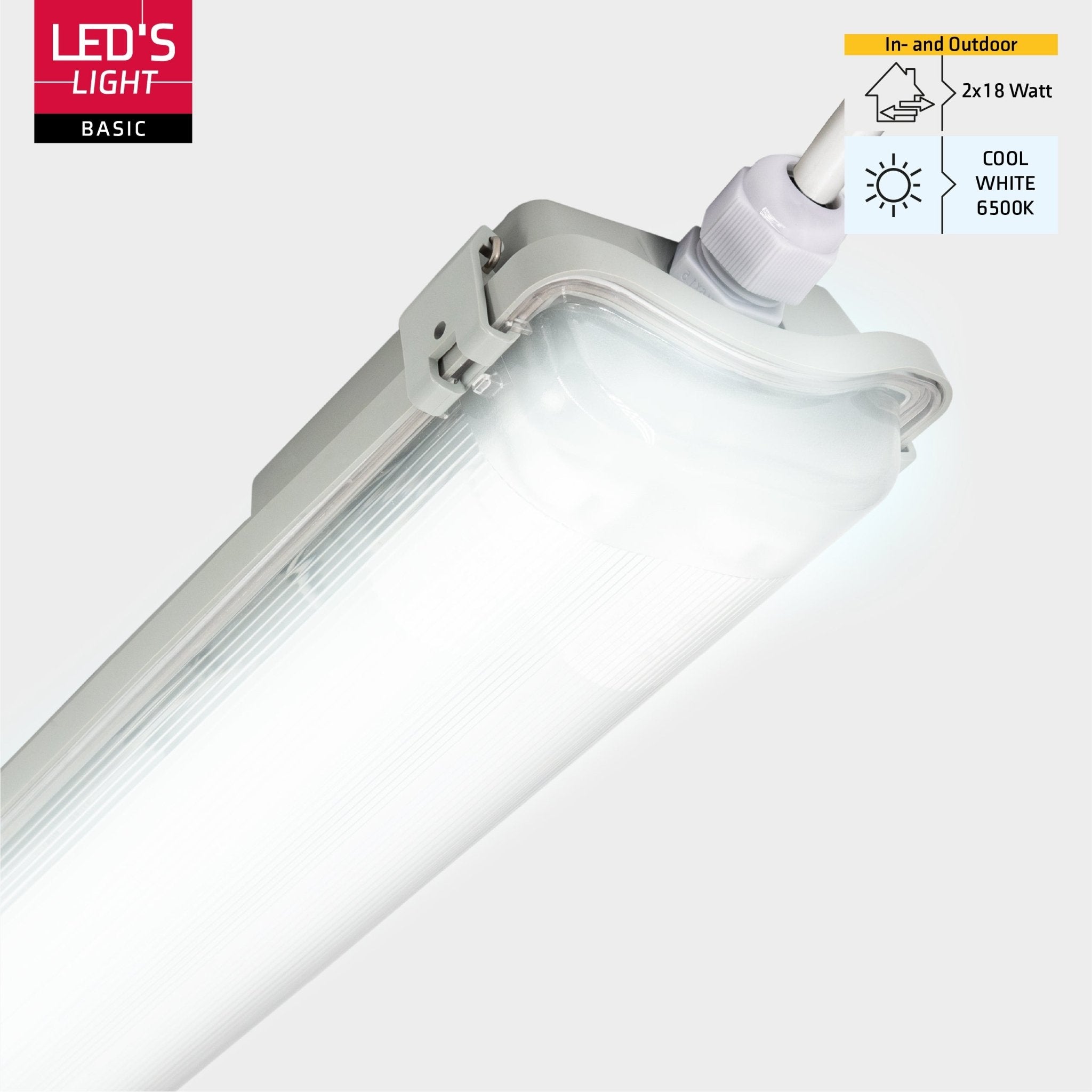 Proventa LED TL dubbel armaturen met 16 lampen 120 cm - Koud wit licht 6500 K - Voordeelverpakking - 8 stuks TL verlichting LED.nl