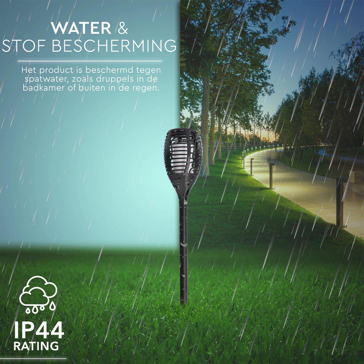3in1 Solar Tuinlamp Fakkel met sensor - Priklamp, Wandlamp en tafellamp in 1 - 41 cm Buitenlampen LED.nl