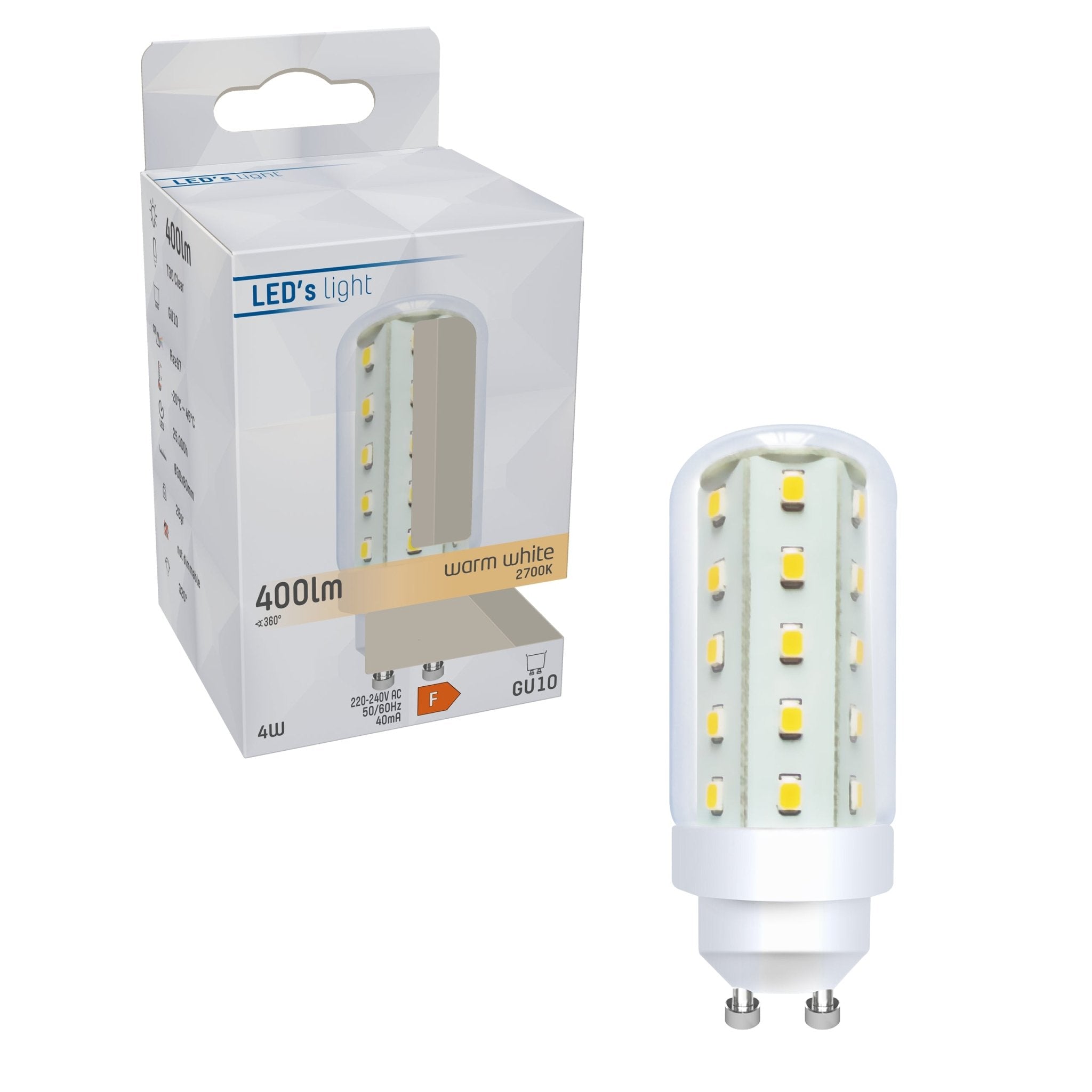 ColorPro LED Lamp GU10 - T30 Buis - Kleurweergave index 97 - Warm wit - 4W (40W) Buislampen LED.nl