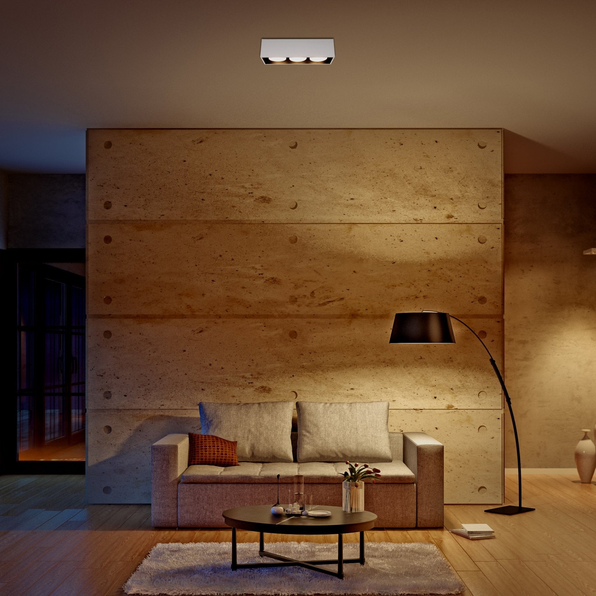 LED's Light Cube LED Plafondlamp - 3 lichtpunten - Draaibaar licht - Staal - 30 x 8 cm - Wit Plafondlampen LED.nl
