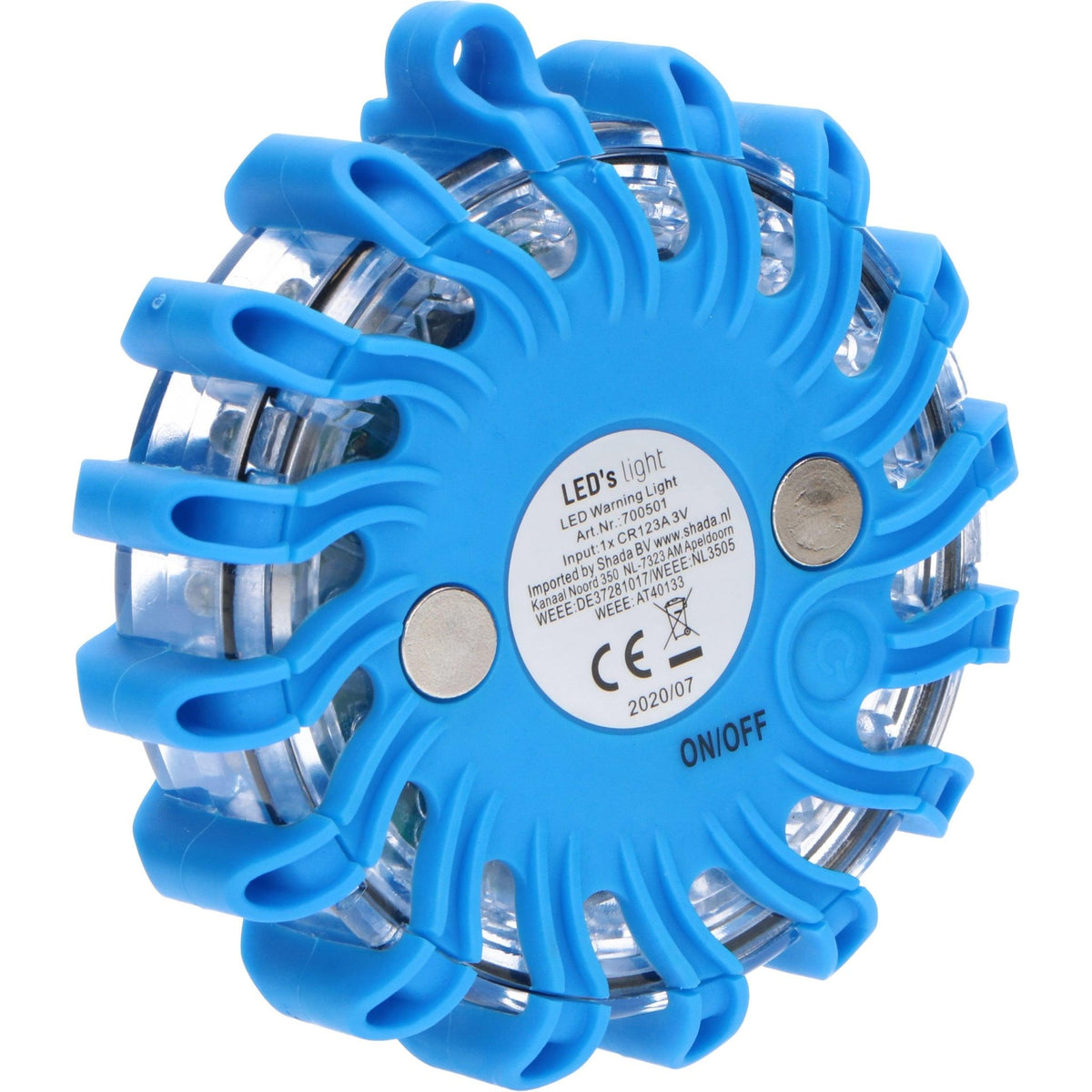 Draadloze LED Zwaailamp Blauw op batterijen - 9 standen - Magnetisch & Waterdicht Noodverlichting LED.nl