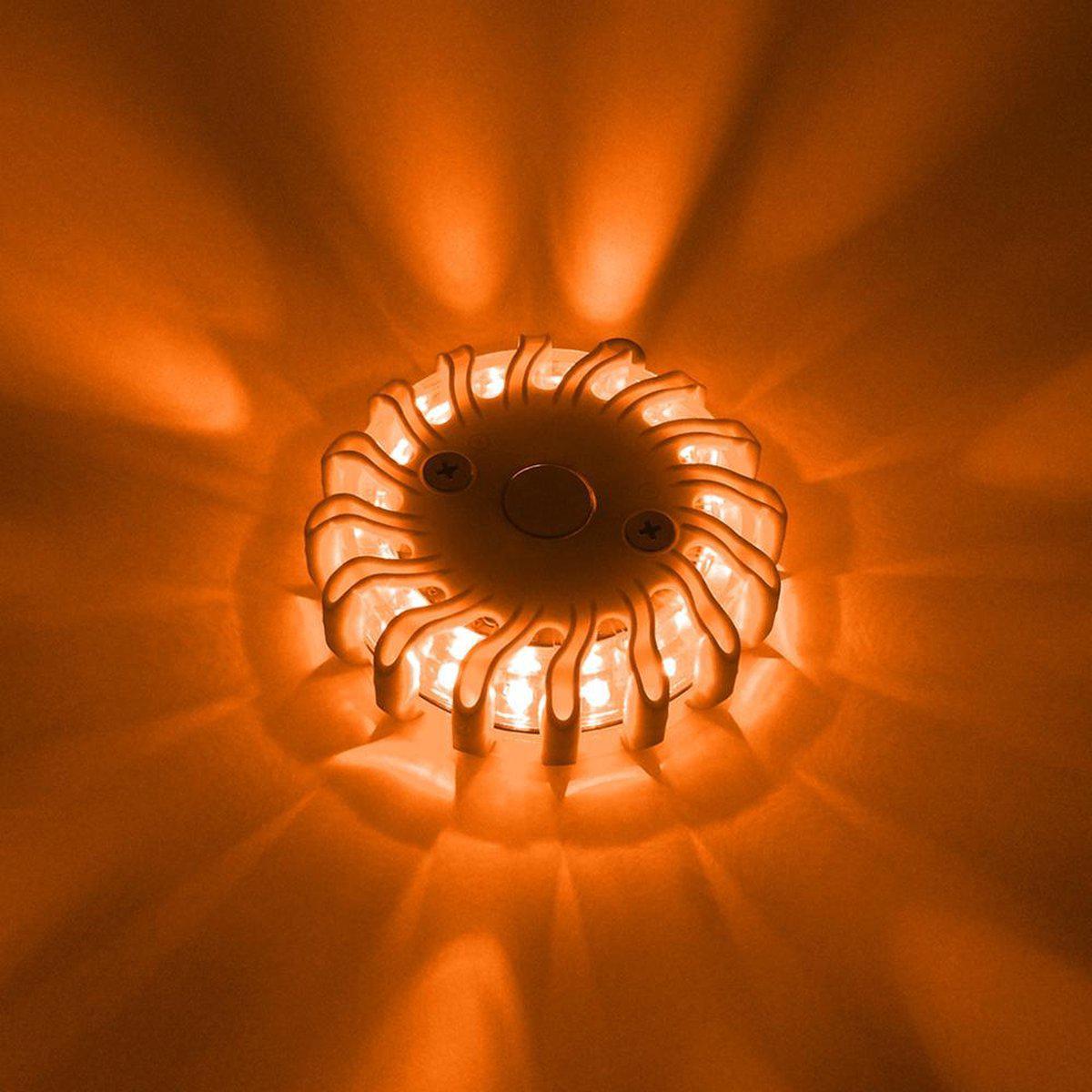LED's Light Draadloze LED Zwaailamp op Batterijen - 9 standen - Magnetisch & Waterdicht - Oranje Noodverlichting LED.nl