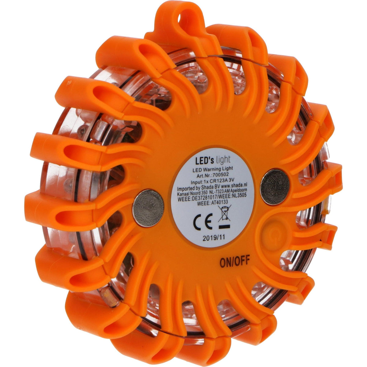 LED's Light Draadloze LED Zwaailamp op Batterijen - 9 standen - Magnetisch & Waterdicht - Oranje Noodverlichting LED.nl
