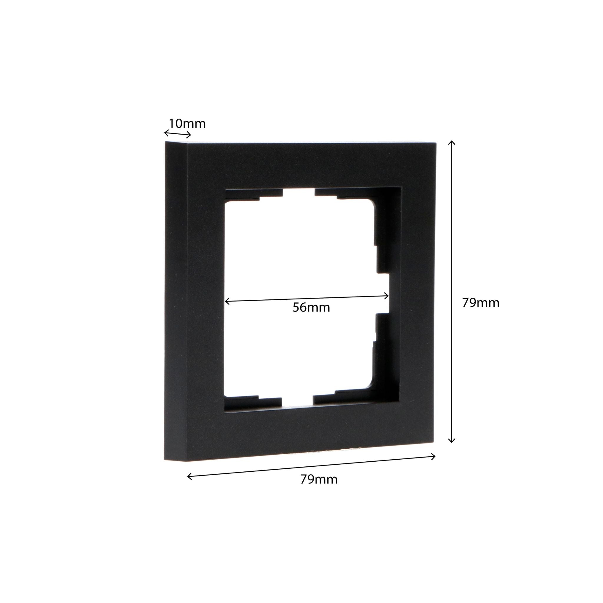 Enkel frame zwart voor wandcontactdoos - 55 x 55 mm Stekkers LED.nl