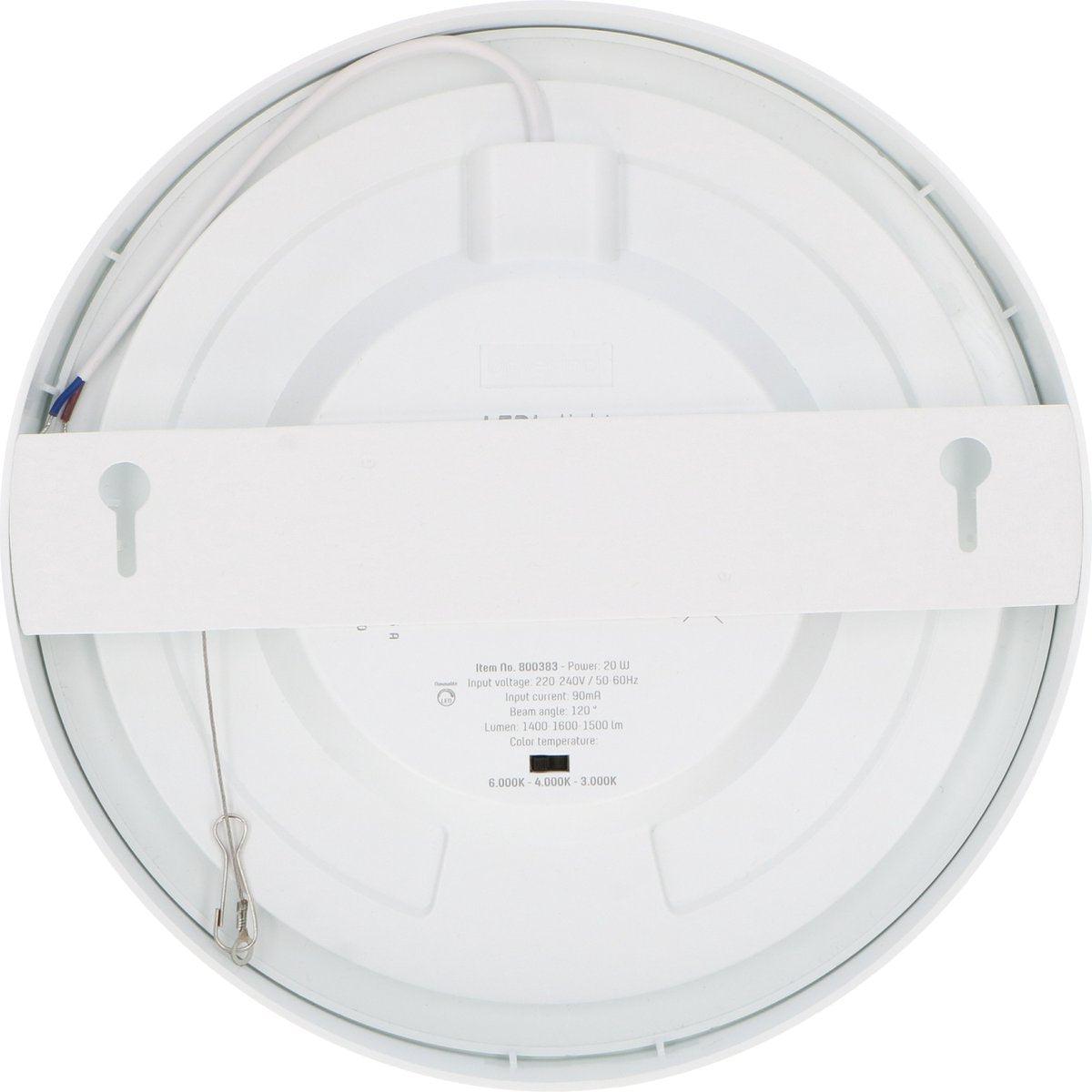 LED's Light Inbouw/Opbouw LED Plafondlamp Downlight - Dimbaar - 18W – 1820 lm – Ø240 mm – Zaagmaat Ø 220mm | CCT 3000K / 4000K / 6000K - Wit Plafondlampen LED.nl