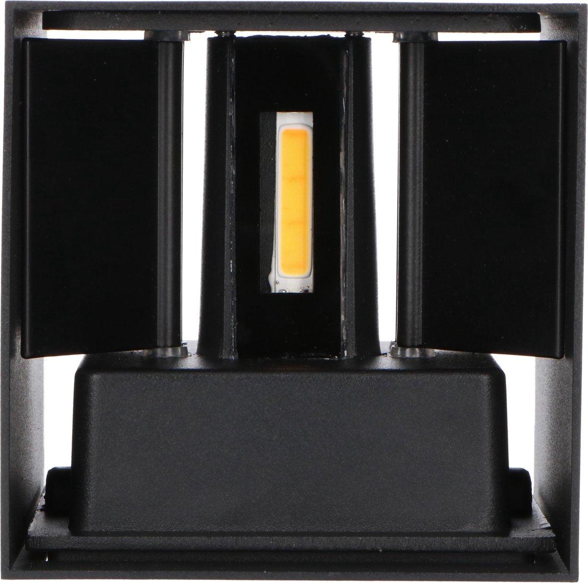 LED's Light Kubus LED Wandlamp voor buiten - Omhoog&Omlaag licht - IP65 - Zwart Wandlampen LED.nl