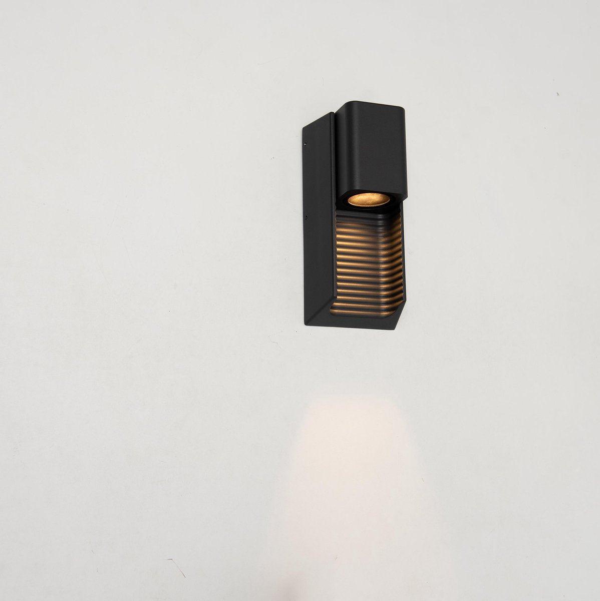 LED Muurlamp buiten met GU10 fitting - Strepen - Rimini - IP44 - Antraciet Wandlampen LED.nl