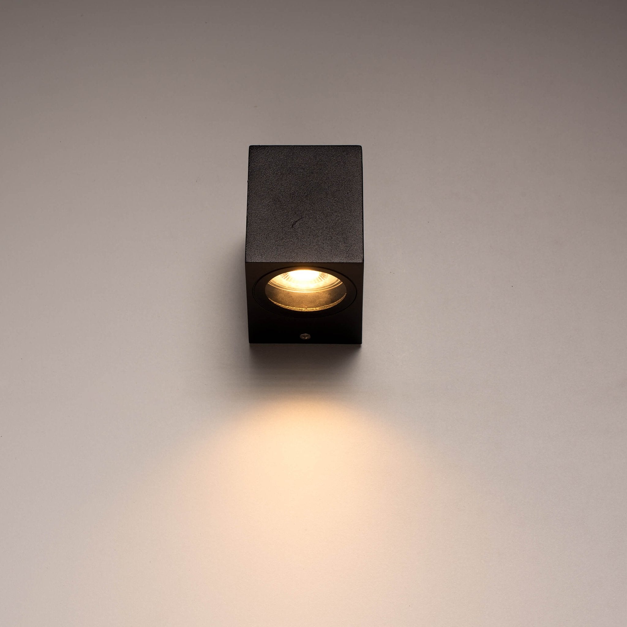 NØRD Down - LED's Light LED Wandlamp Buiten met GU10 fitting - Vierkant - IP44 - Zwart - Model Rome Wandlampen LED.nl