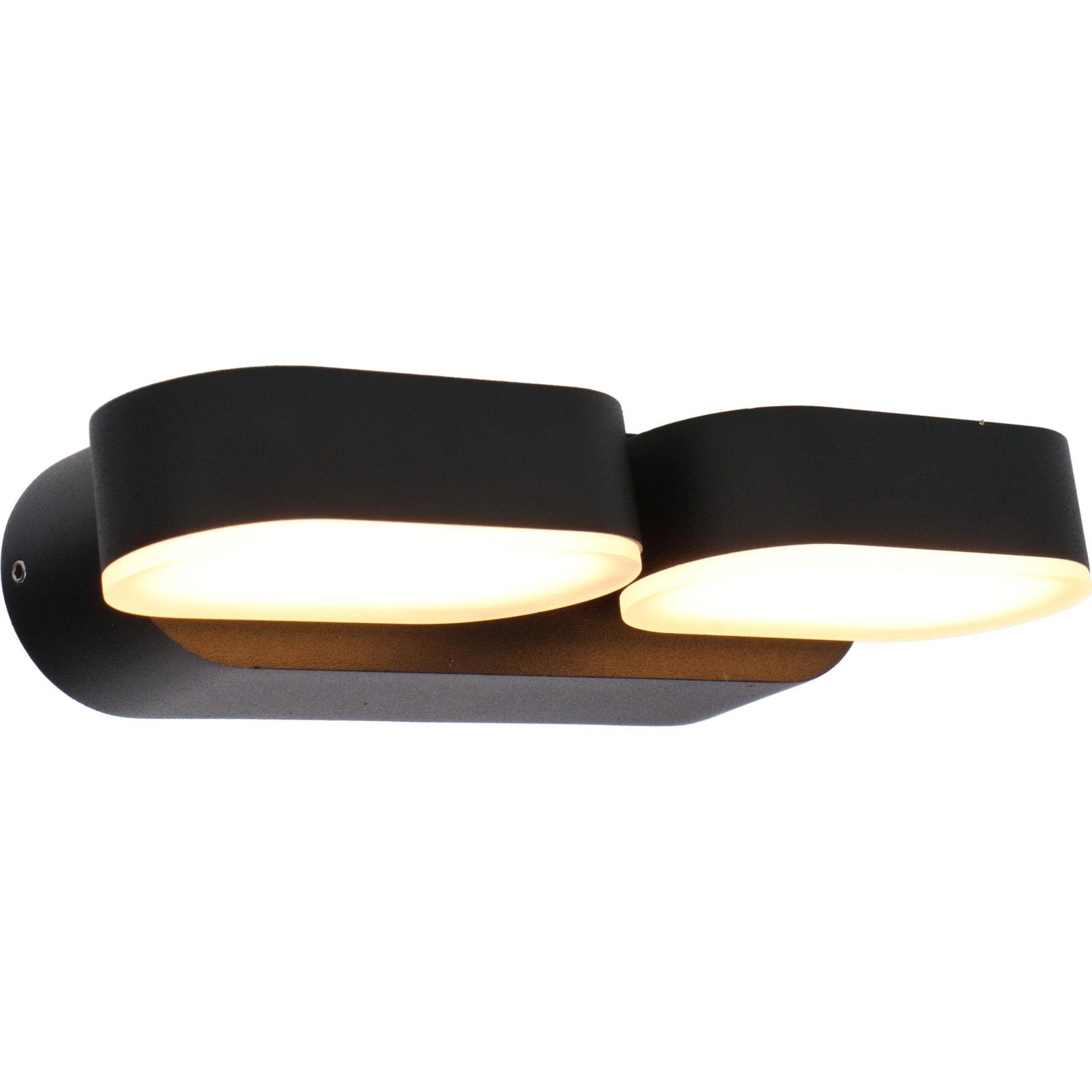 LED's Light Dubbele LED Buitenlamp - Model Rieti - Warm wit - IP44 waterbestendig - Zwart Wandlampen LED.nl