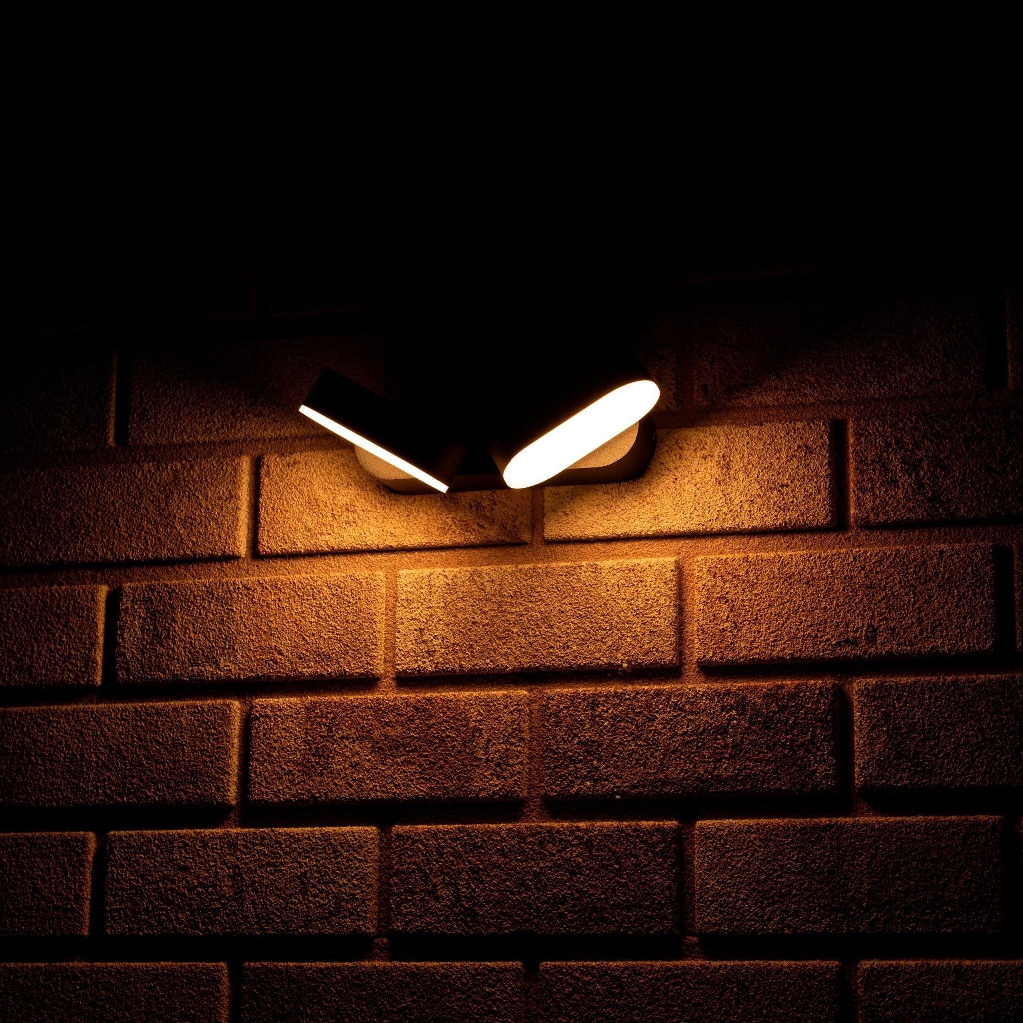 LED's Light Dubbele LED Buitenlamp - Model Rieti - Warm wit - IP44 waterbestendig - Zwart Wandlampen LED.nl
