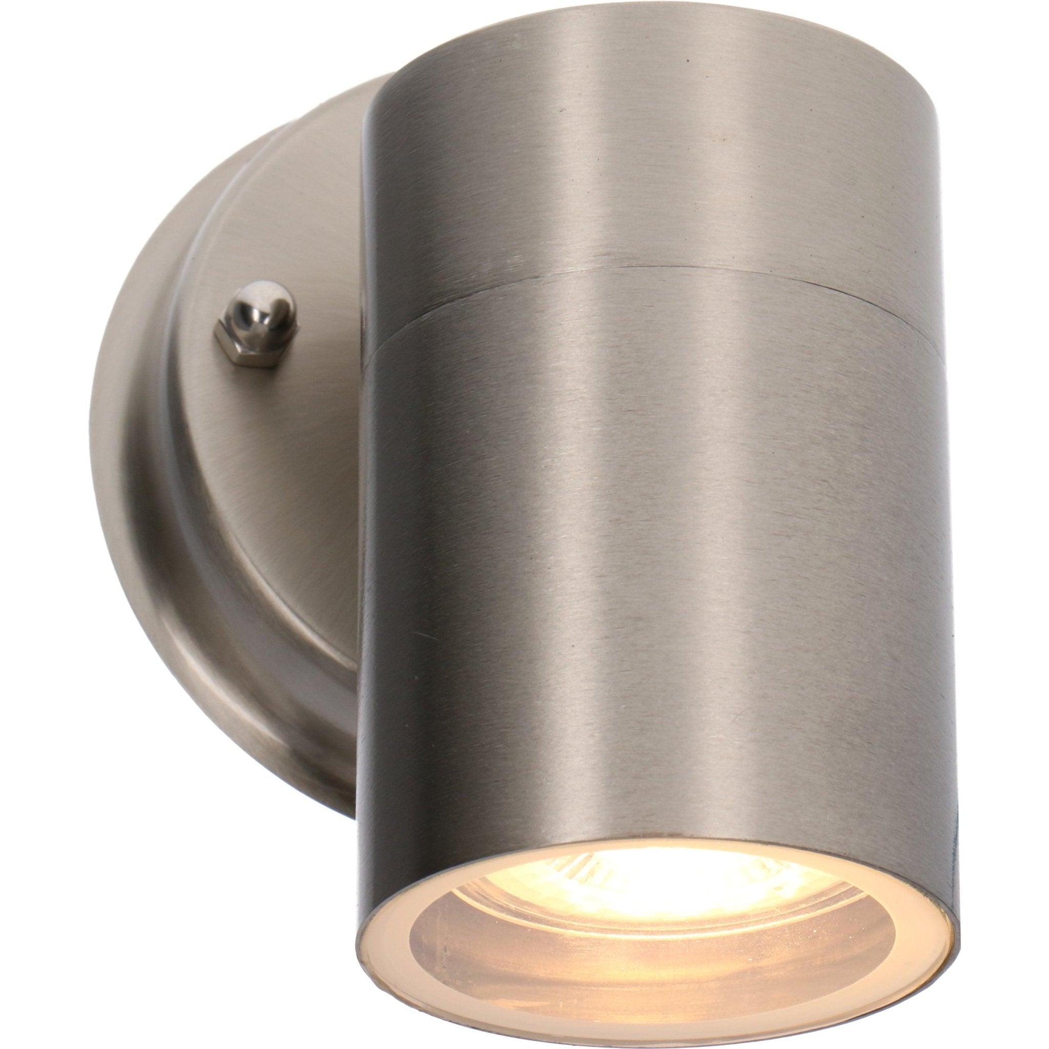 RVS LED Muurlamp Buiten - Spot met GU10 fitting - Model Monza - IP44 - Zilver Spotjes LED.nl