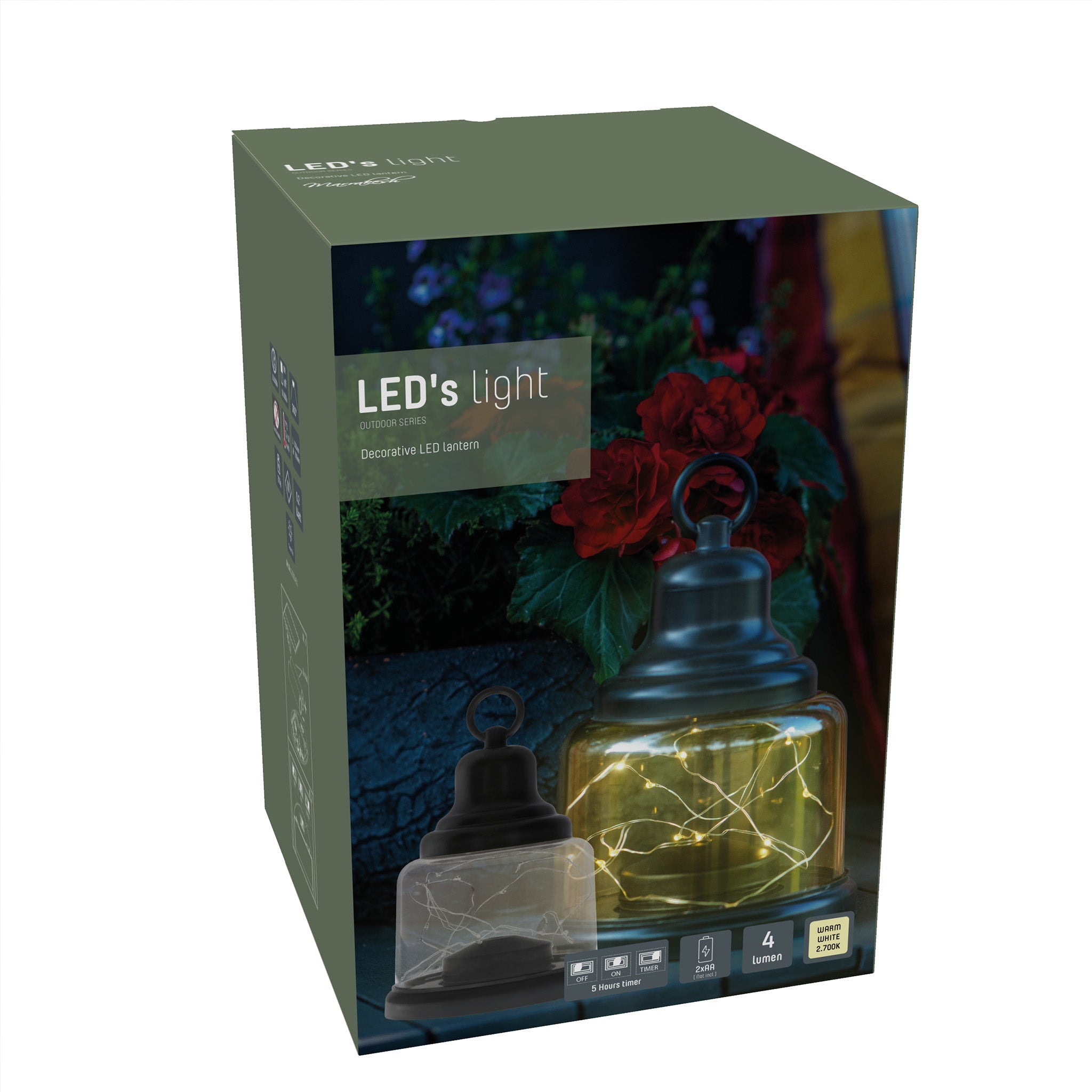 Vintage LED Tafellamp op batterijen - Draadloos model met ophangring - 22 cm Buitenlampen LED.nl