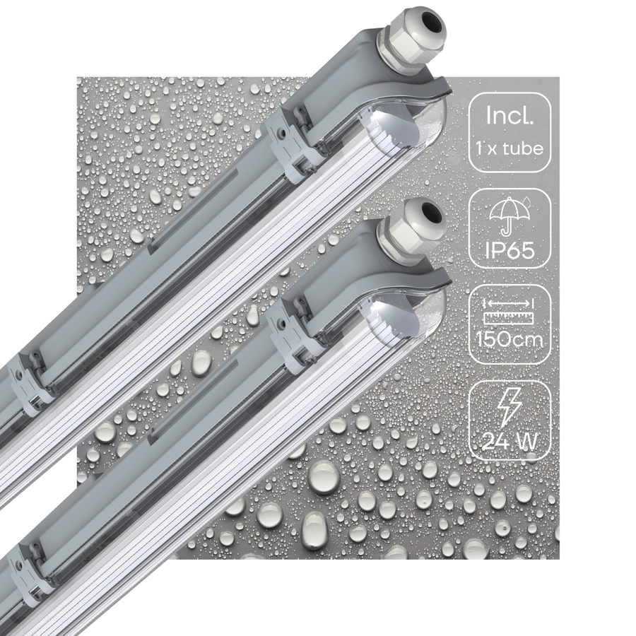 2 PACK - LED's Light LED TL armatuur met lamp 150 cm - Koud wit licht 6500 K - Waterdicht - Complete set LED.nl