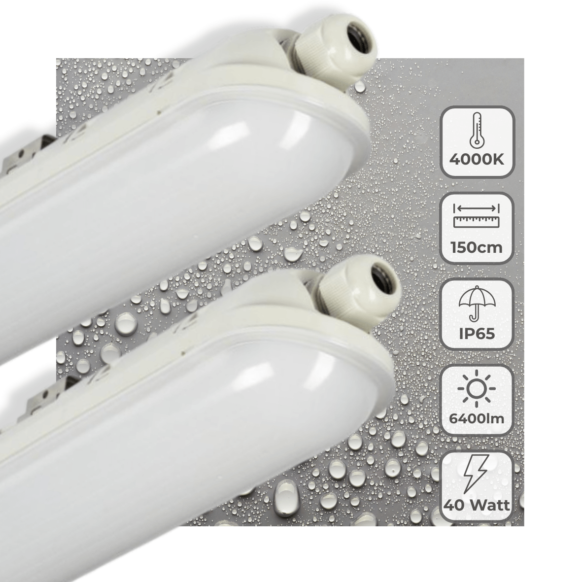 2 PACK - LED's Light Pro Premium Koppelbaar LED TL armatuur 40W 150cm 6400lm 4000K 160lm/w TL verlichting LED.nl