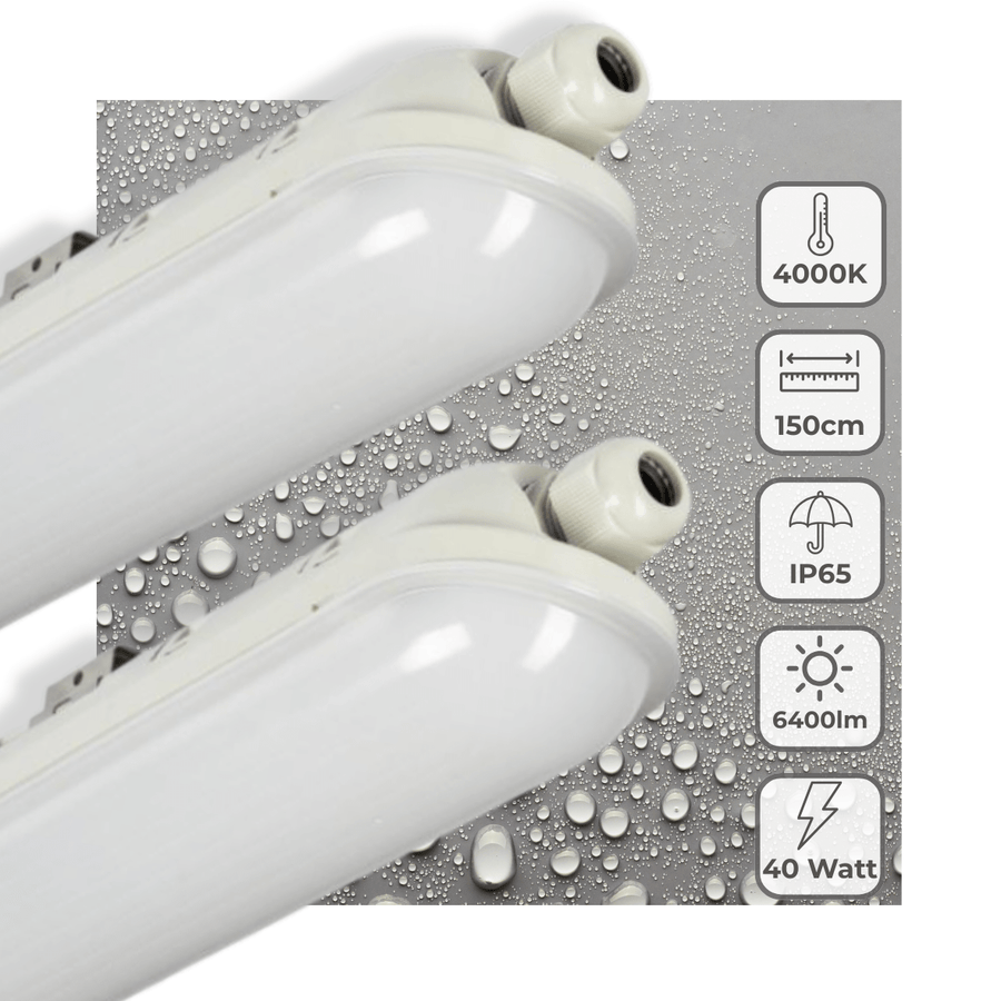 2 PACK - LED's Light Pro Premium Koppelbaar LED TL armatuur 40W 150cm 6400lm 4000K 160lm/w TL verlichting LED.nl