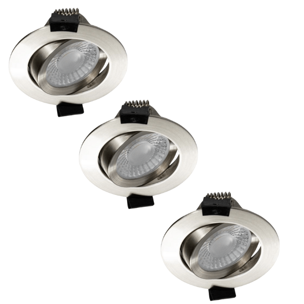 3 PACK - LED's Light PRO downlight inbouwspot Ø 68mm - Kantelbaar - Spatwaterdicht - Dim to Warm - RVS Inbouwspots LED.nl
