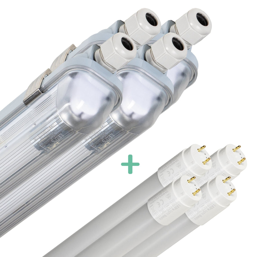 4 PACK - LED's Light Complete LED TL lamp met LED buis 120 cm - Binnen en buiten - 2130 lm - 1x11,5W - 4000K - High Efficiency - Energie Label B LED.nl