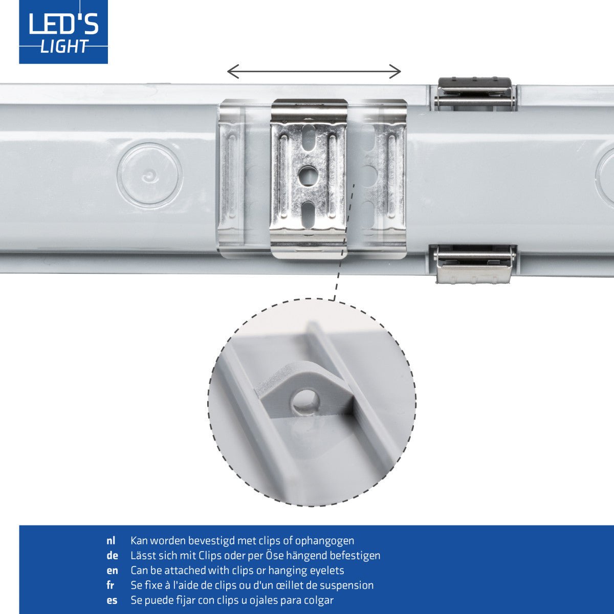 LED's Light Complete LED TL lamp met LED buis 60 cm - Binnen en buiten - 1100 lm - 1x6W - 185lm/w - Energielabel B TL verlichting LED.nl