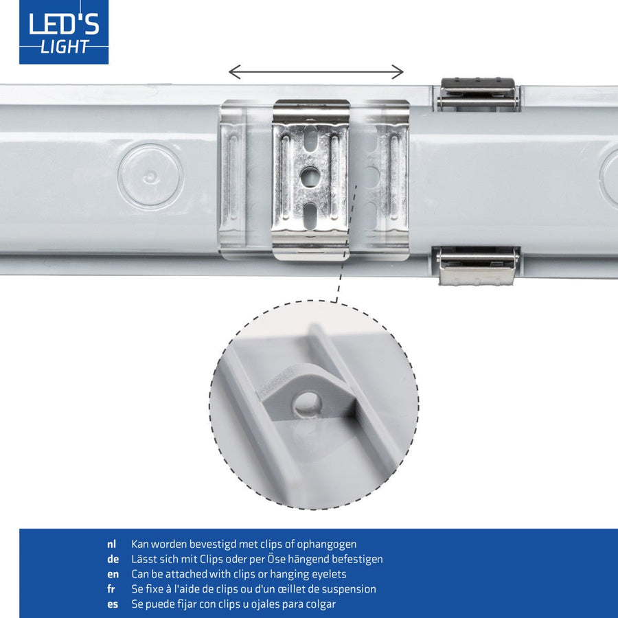 LED's Light Complete LED TL lamp met LED buis 60 cm - Binnen en buiten - 1100 lm - 1x6W - 185lm/w - Energielabel B TL verlichting LED.nl