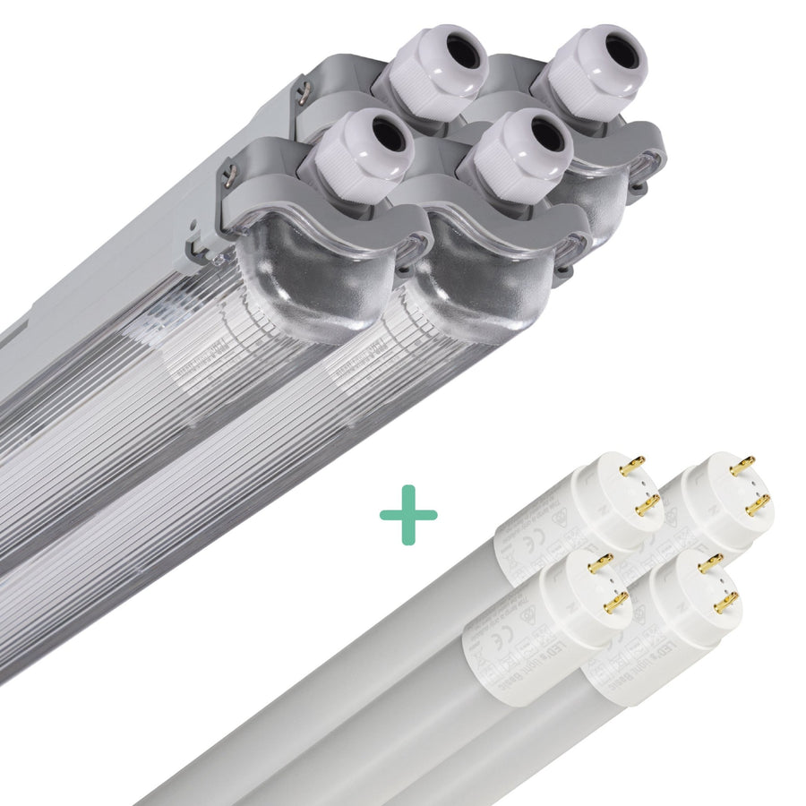4 PACK - LED's Light LED TL 4 armaturen met lampen 150 cm - Koud wit licht 6500 K - Waterdicht - Complete set - 4 stuks TL verlichting LED.nl