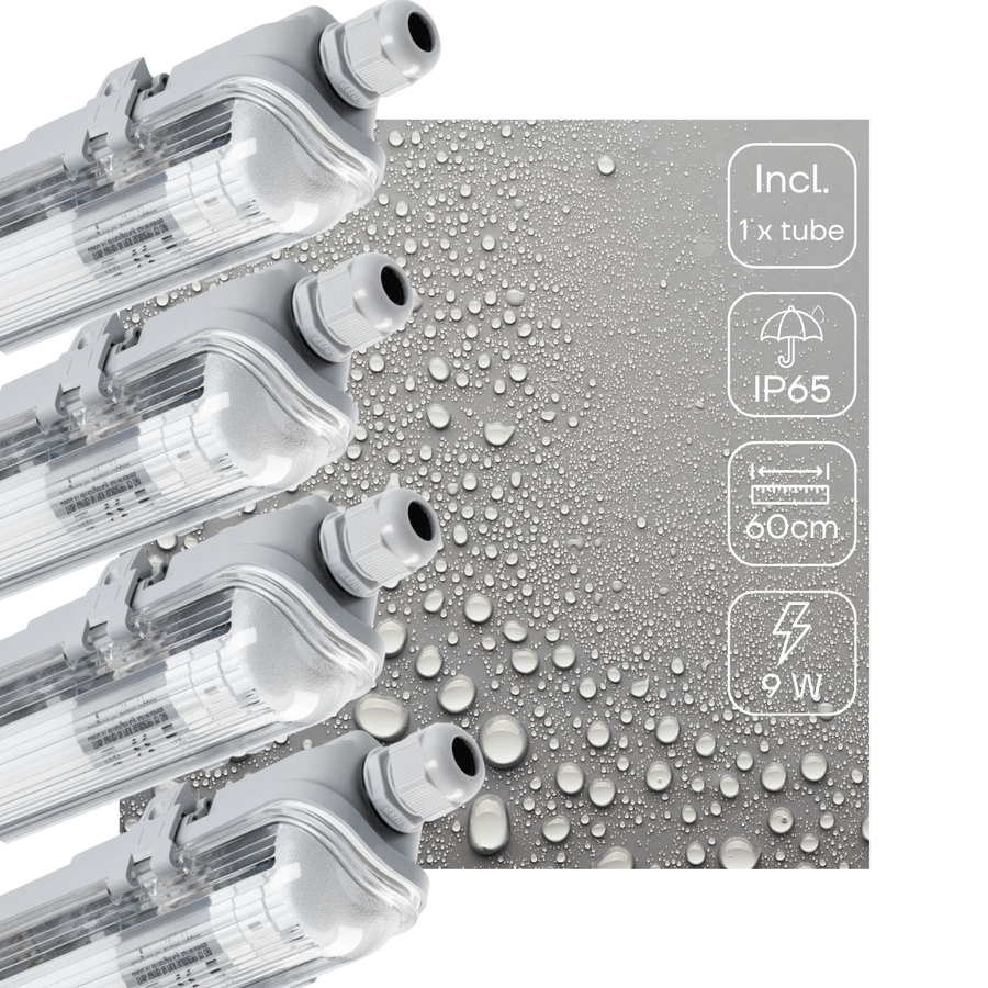 4 PACK - LED's Light LED TL armatuur 60 cm compleet met LED TL buis - 1080lm - 9W - 4000K LED.nl