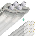 Proventa LED TL 4 dubbel armaturen met 8 buizen 150 cm - Koud wit licht 6500 K - Waterdicht - 4 stuks TL verlichting LED.nl