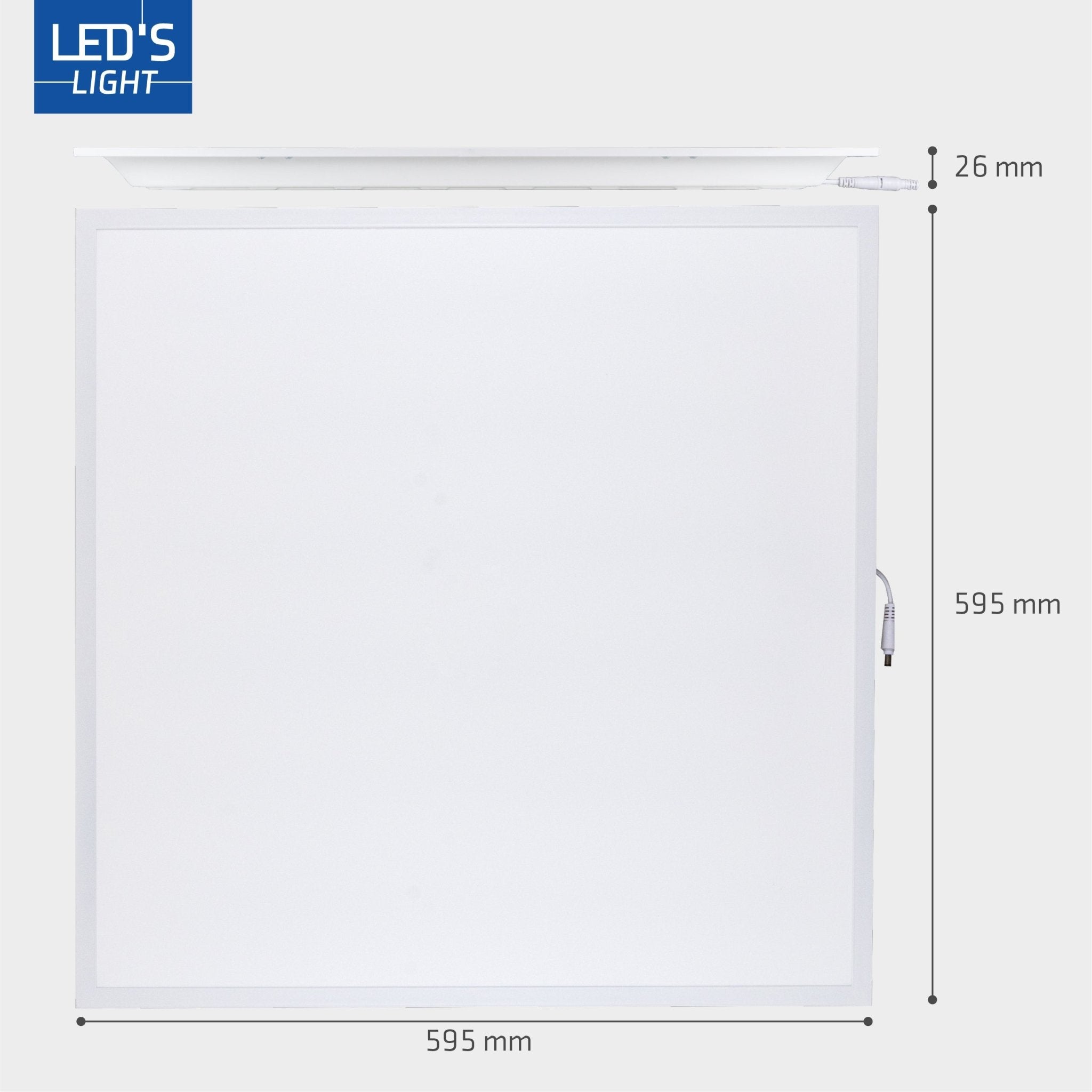 4PACK LED's Light Panelen vierkant 595x595mm - Compleet universeel paneel met driver - 40W - 4 stuks Panelen LED.nl