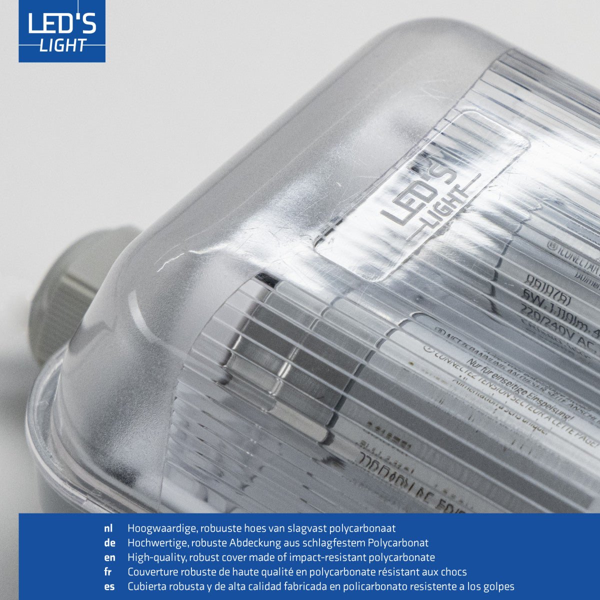 LED's Light Dubbele LED TL lamp 150 cm - compleet met LED buizen - Binnen en buiten - 6120 lm - 2x16.5W - 4000K - 185lm/w - Energielabel B TL verlichting LED.nl