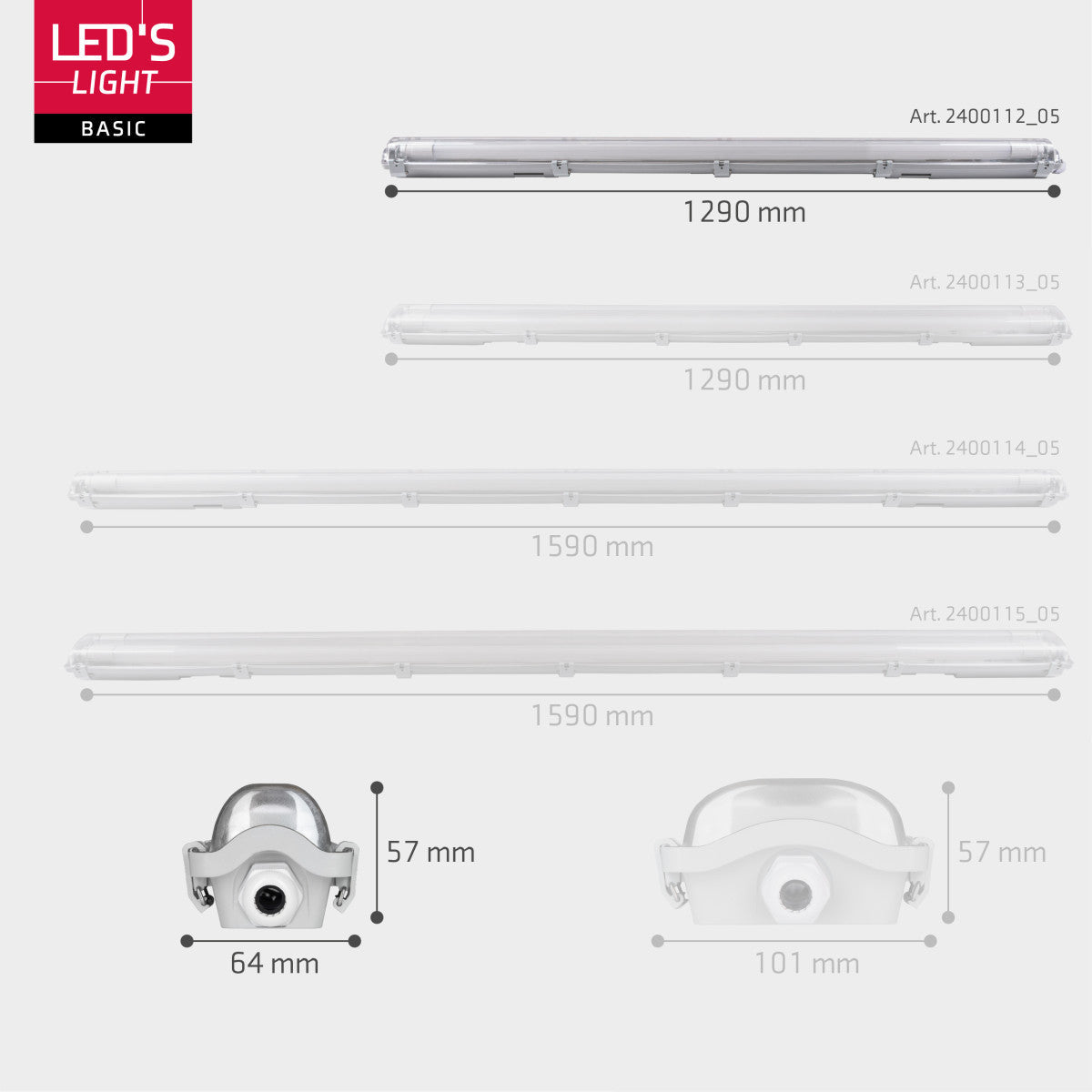 2 PACK - LED's Light LED TL armatuur met lamp 120 cm - Koud wit licht 6500 K - Waterdicht - Complete set LED.nl