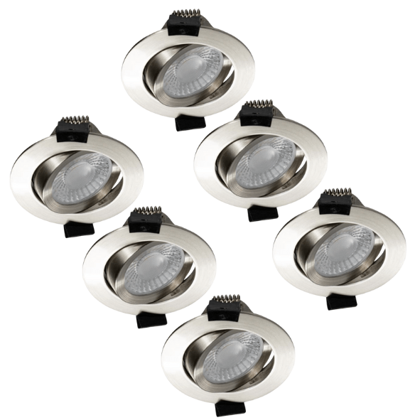 6 PACK - LED's Light PRO downlight inbouwspot Ø 68mm - Kantelbaar - Spatwaterdicht - Dim to Warm - RVS Inbouwspots LED.nl