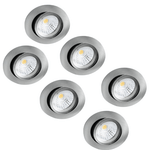 6 PACK - LED's Light Pro LED Inbouwspot Nikkel - DimToWarm - Ø 68mm - Kantelbaar - Warm wit licht - CRI95 Inbouwspots LED.nl