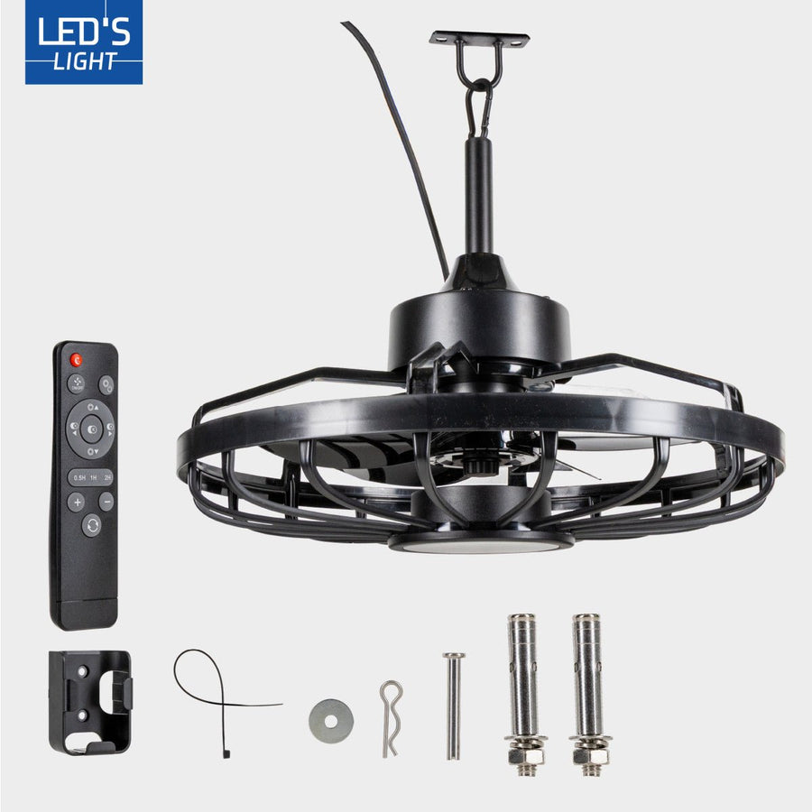 All-weather plafondlamp met ventilator – Ideaal voor veranda/overkapping en buiten/binnen ruimtes Plafondventilatoren LED.nl
