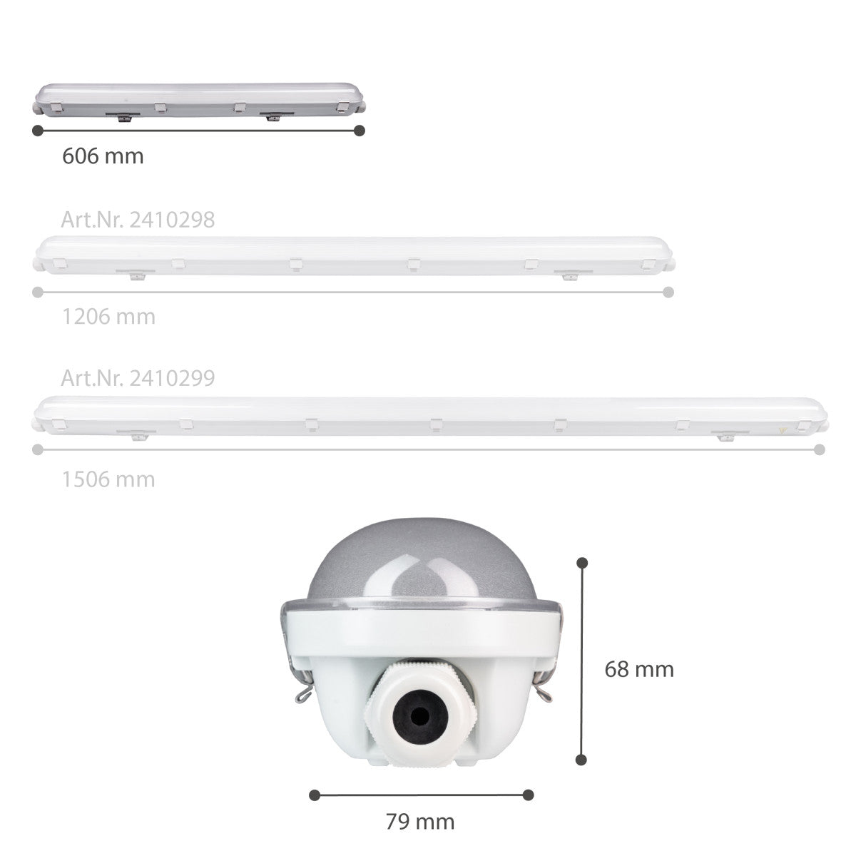 LED's Light Pro Philips TL Armatuur Strip 60 cm - Koppelbaar - Energielabel B - IP65 waterdicht - 2650 lm - 175lm/w TL verlichting LED.nl