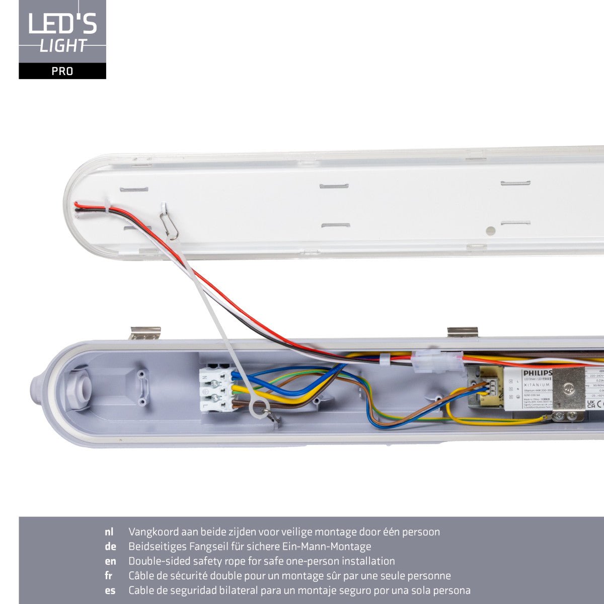 4 PACK - LED's Light pro Koppelbaar CCT/Power select TL armatuur met Strip - 180lm/w 39W 150cm 7020lm 3000K/4000K/6500K - IP65 IK08 TL verlichting LED.nl