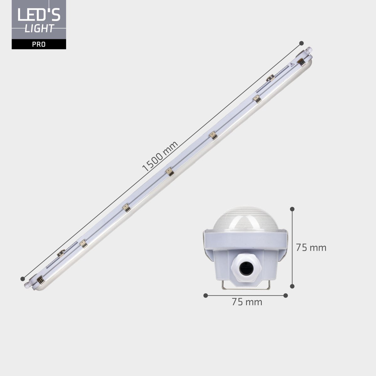 4 PACK - LED's Light pro Koppelbaar CCT/Power select TL armatuur met Strip - 180lm/w 39W 150cm 7020lm 3000K/4000K/6500K - IP65 IK08 TL verlichting LED.nl