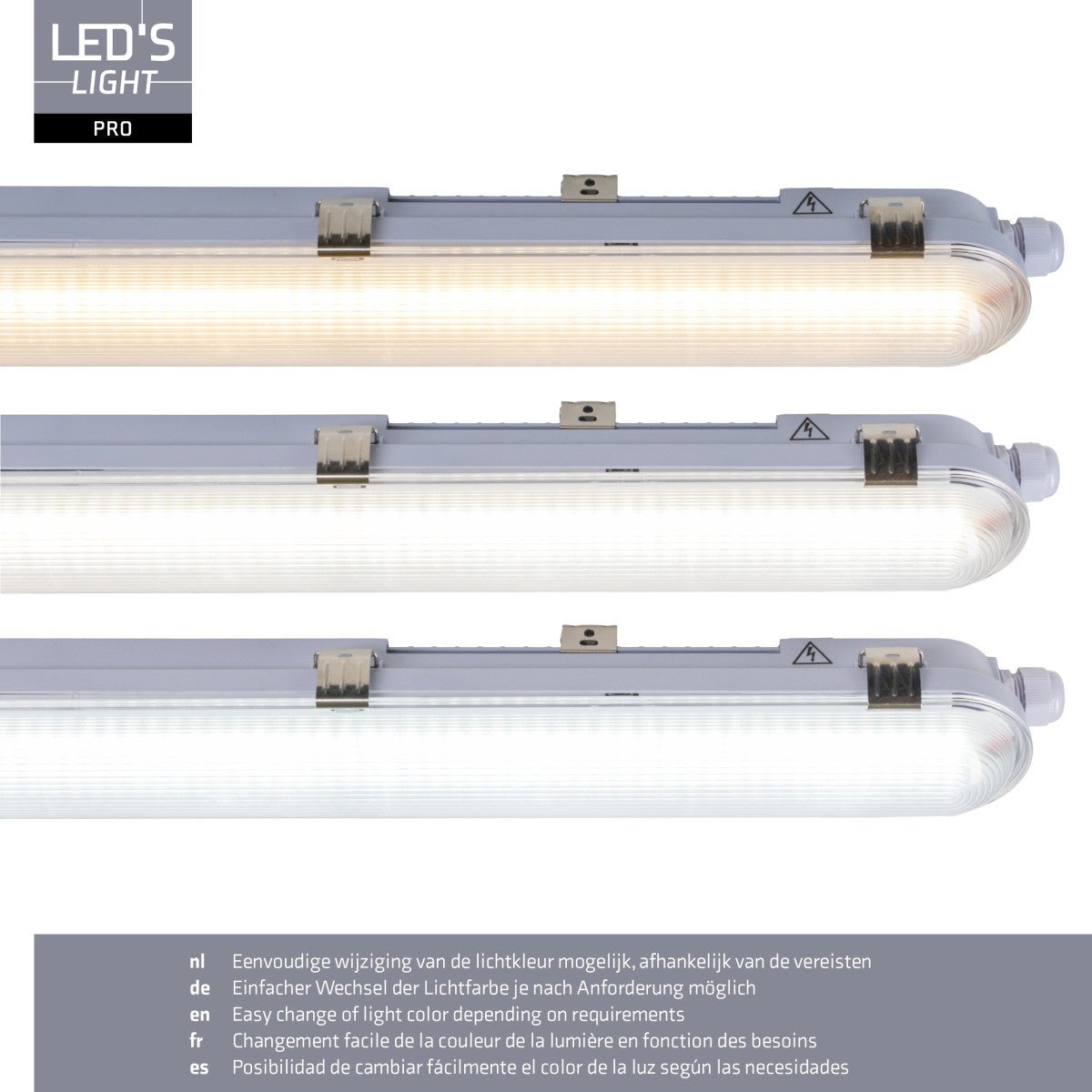 4 PACK - LED's Light pro Koppelbaar CCT/Power select TL armatuur met Strip - 180lm/w 39W 150cm 7020lm 3000K/4000K/6500K - IP65 IK08 TL verlichting LED.nl