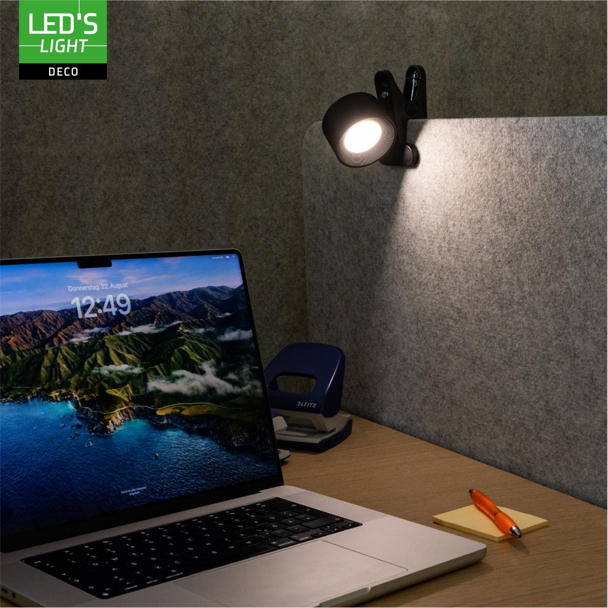 LED's Light 3-in-1 Draadloos Oplaadbaar Spotje - Tafellamp, Klemlamp & Wandlamp - Zwart Tafellampen Led.nl