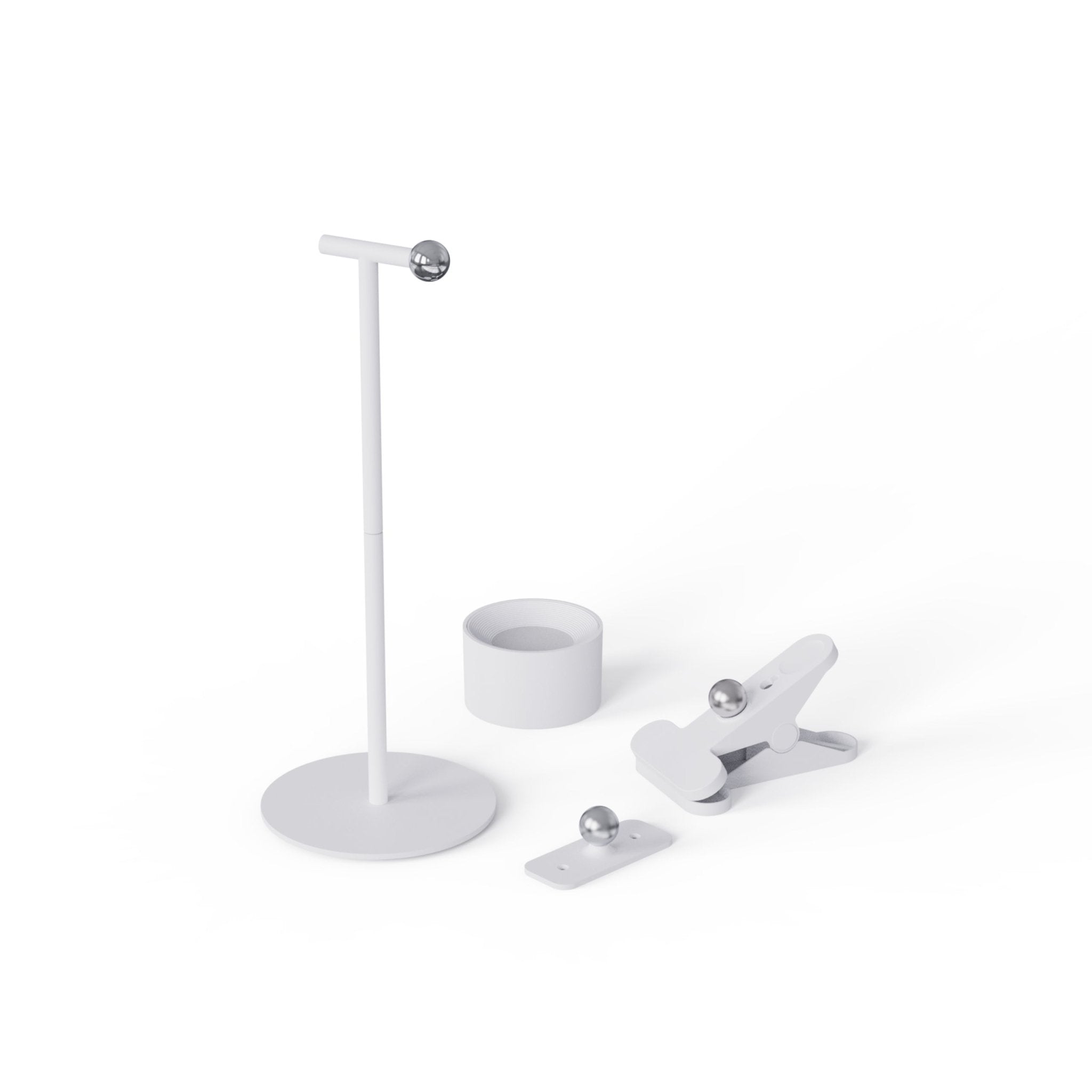 LED's Light 3-in-1 draadloze oplaadbare lamp met magnetische muurbeugel, voet en klem - Wit Tafellampen Led.nl