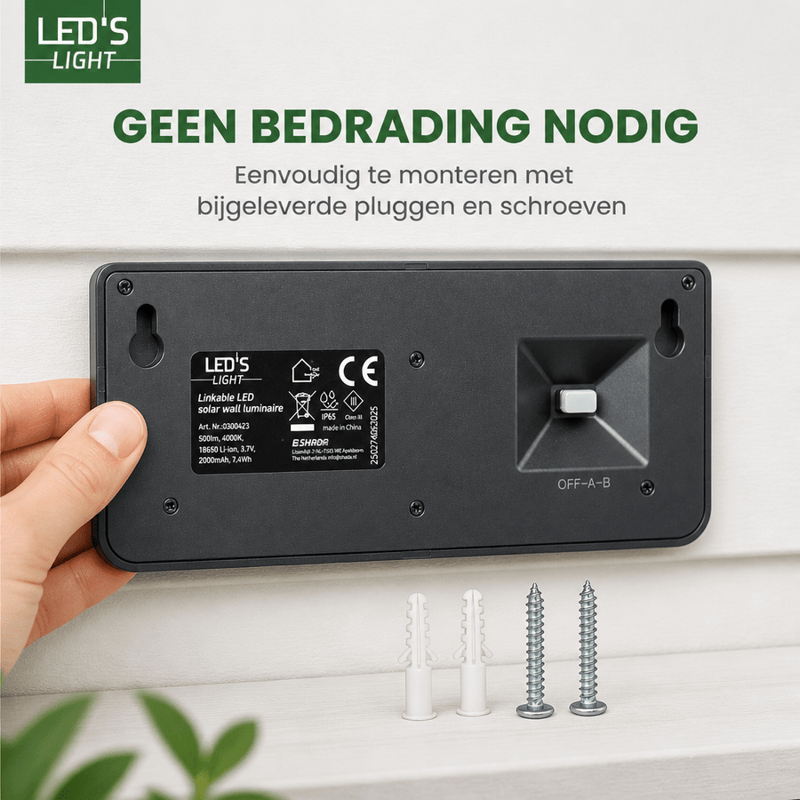 LED's Light Bluetooth Linkable Koppelbare LED Solar Wandlamp met Bewegingssensor Wandlampen LED.nl