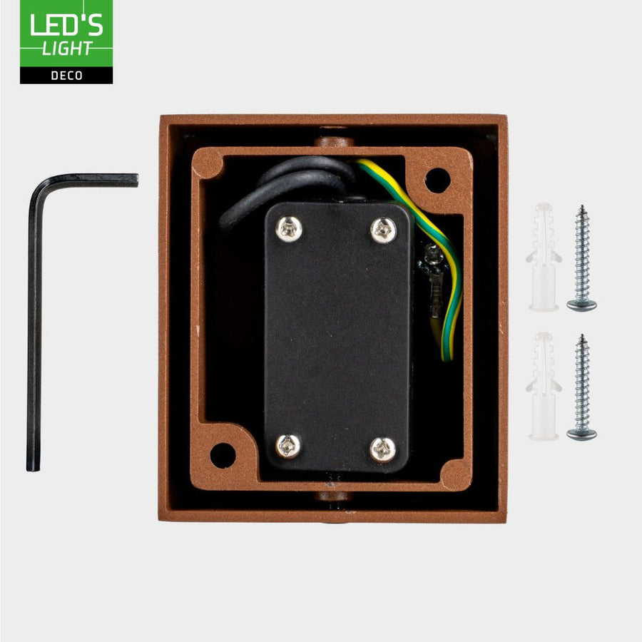 LED's Light Buitenlamp kubus - Wandarmatuur - 1xGU10 - Roestkleurig - IP44 Wandlampen LED.nl