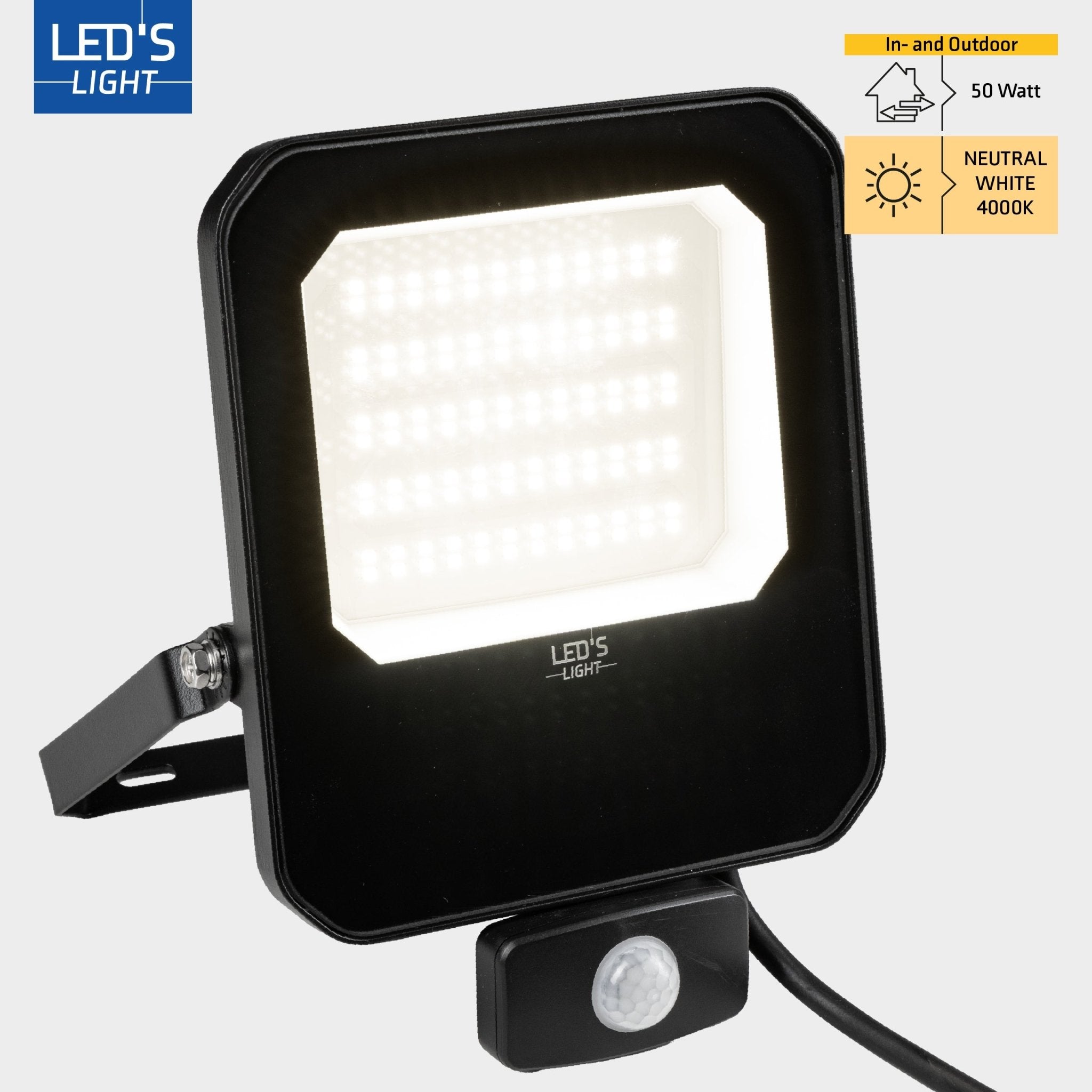 LED's Light Buitenlamp schijnwerper floodlight met bewegingssensor 7000lm - binnen en buiten - 50W Schijnwerpers LED.nl