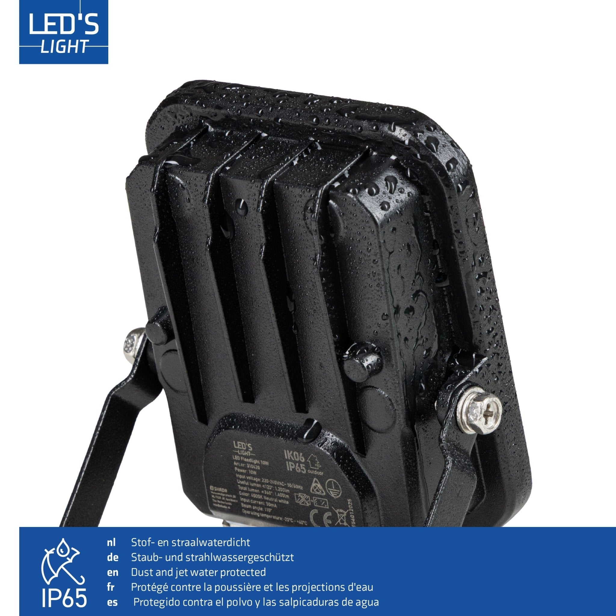 LED's Light Buitenlamp schijnwerper 1400 - voor binnen en buiten - 10W Schijnwerpers LED.nl