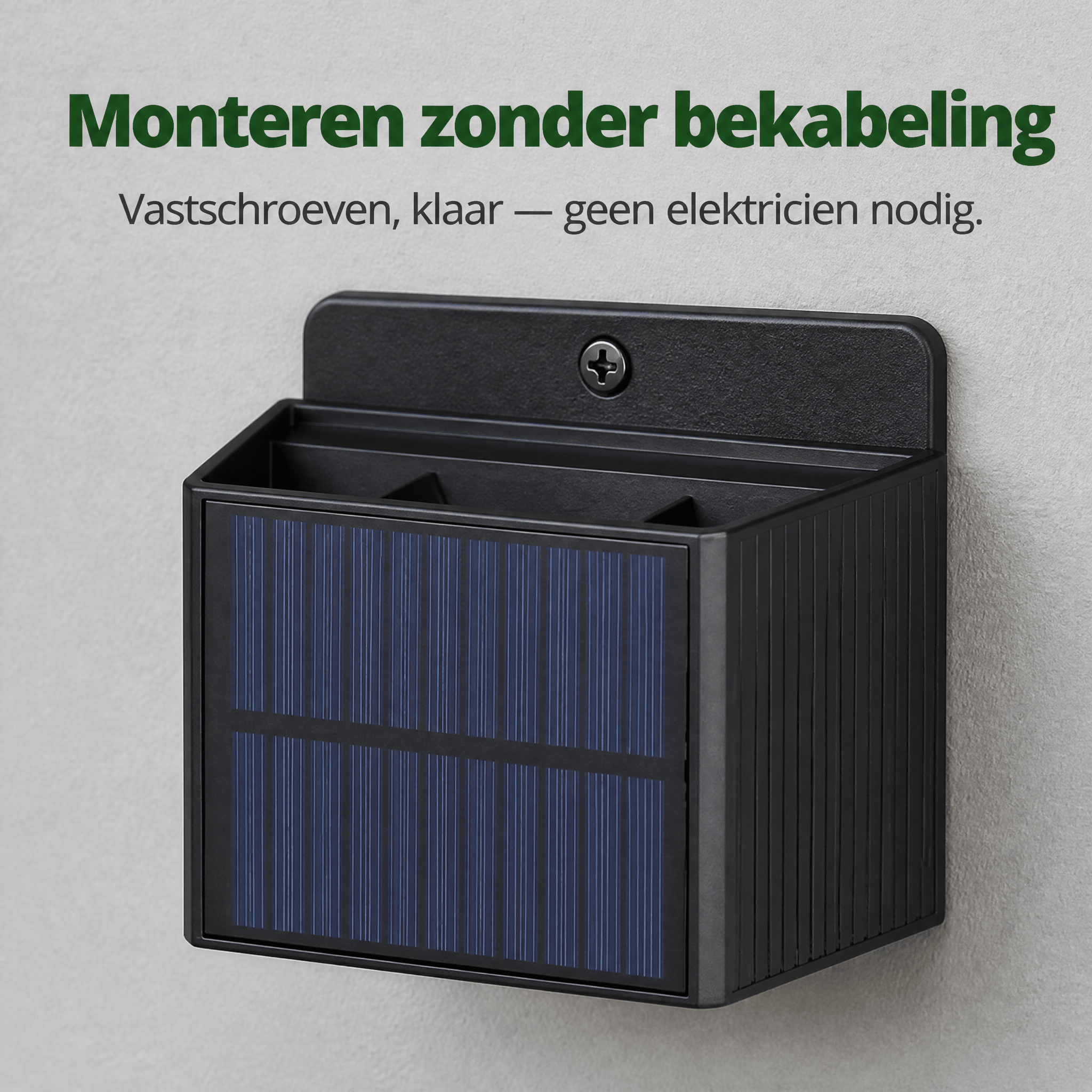 LED's Light draadloze Solar Buitenlamp met sensor - Schijnt beneden en boven - Wandlamp zonne-energie - Zwart Buitenlampen LED.nl